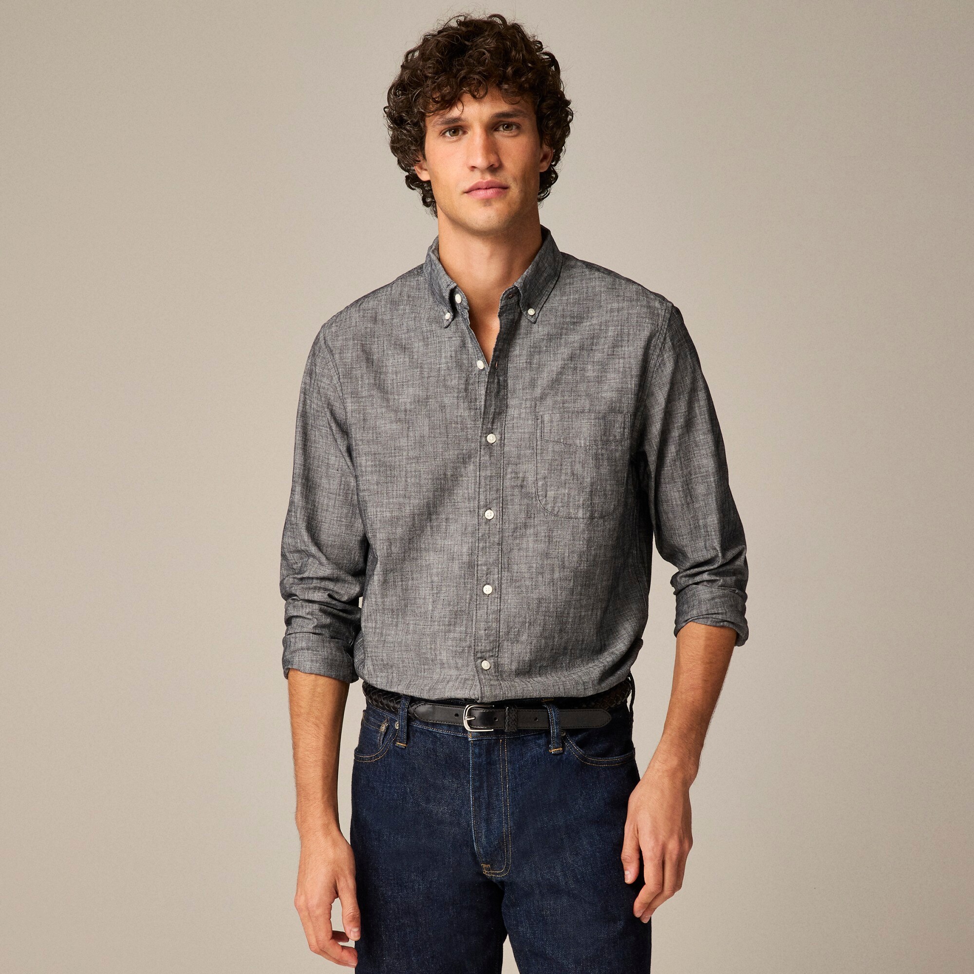  Organic cotton chambray shirt