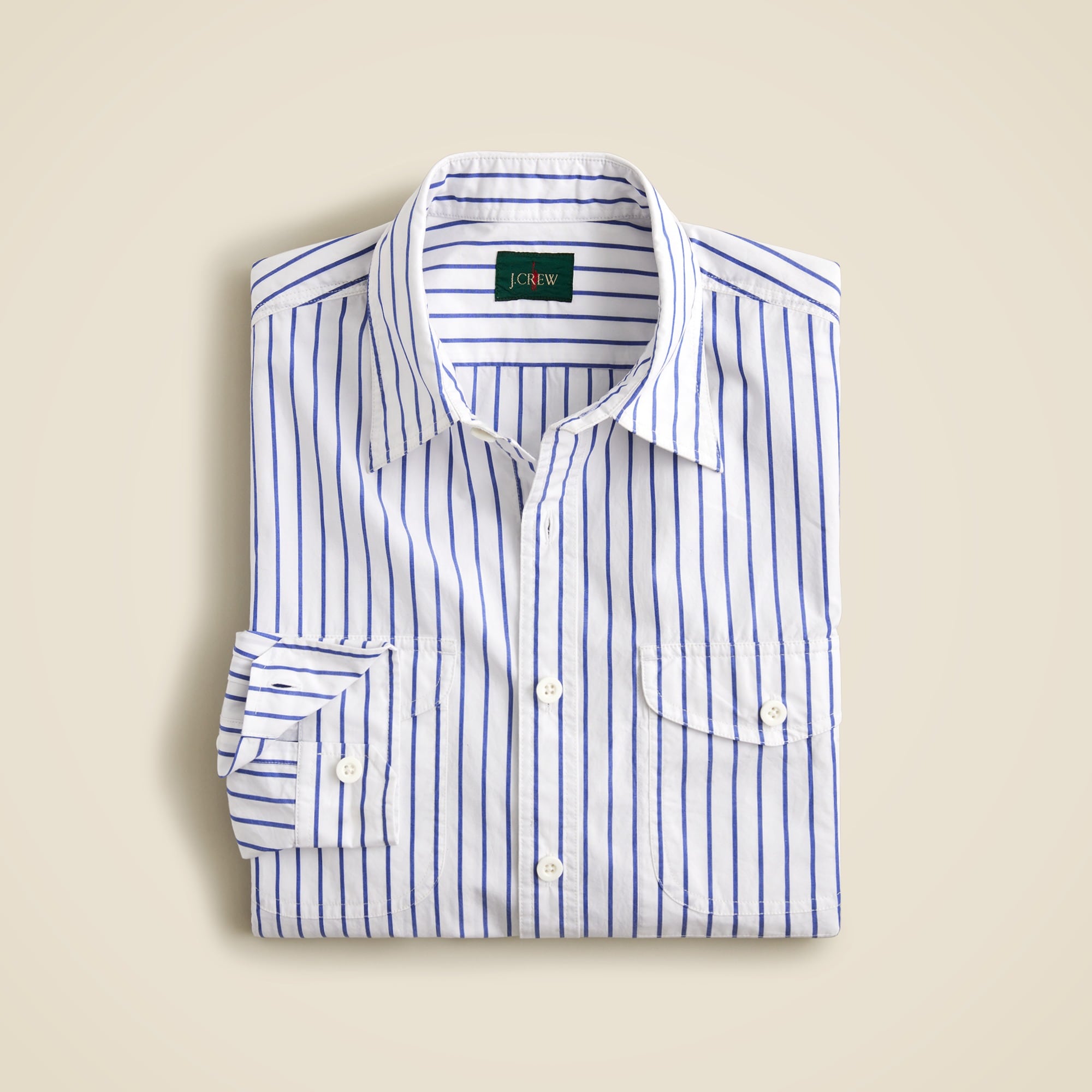 Lightweight Cotton Two-pocket Workshirt In Stripe For Men | J.Crew