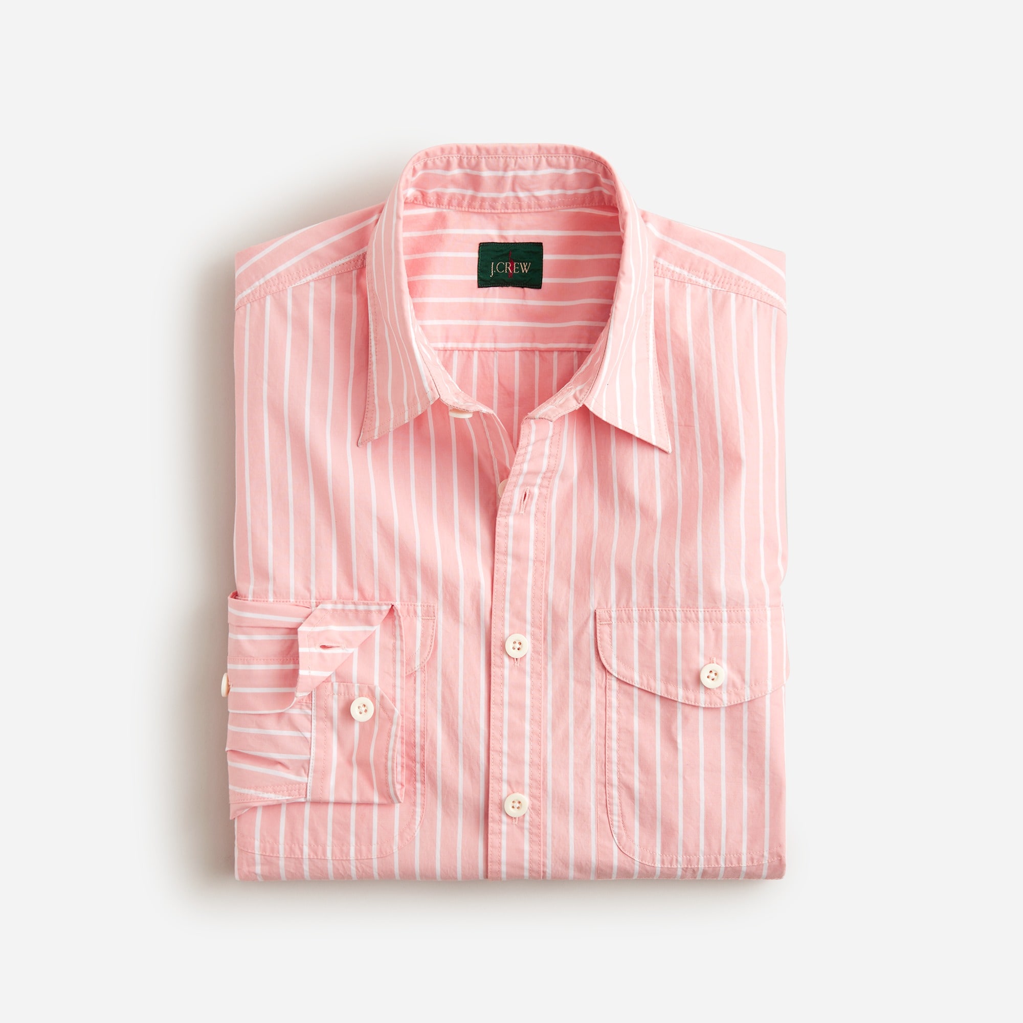  Lightweight cotton two-pocket workshirt in stripe