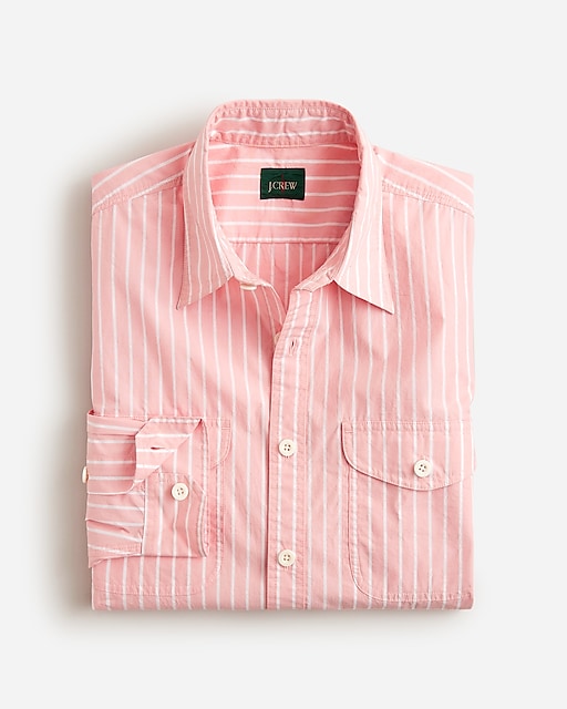 mens Lightweight cotton two-pocket workshirt in stripe
