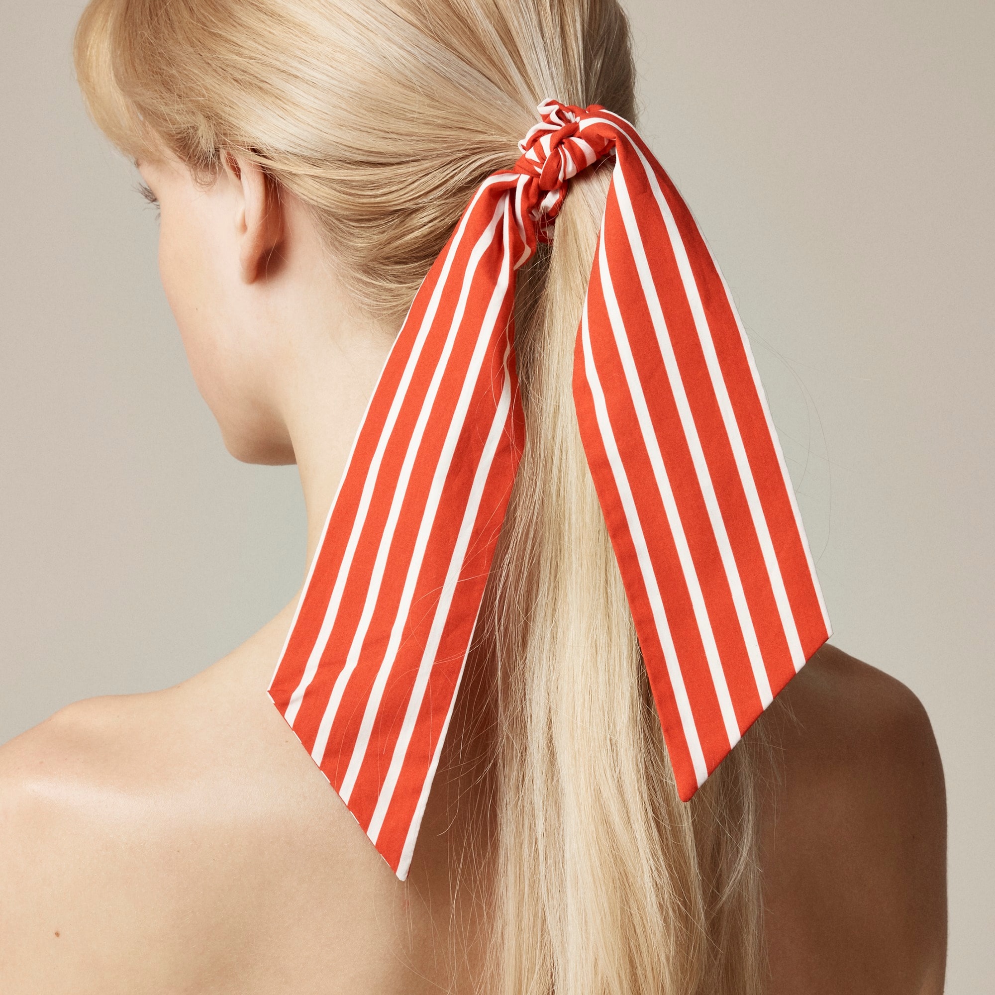 womens Ribbon scrunchie in stripe