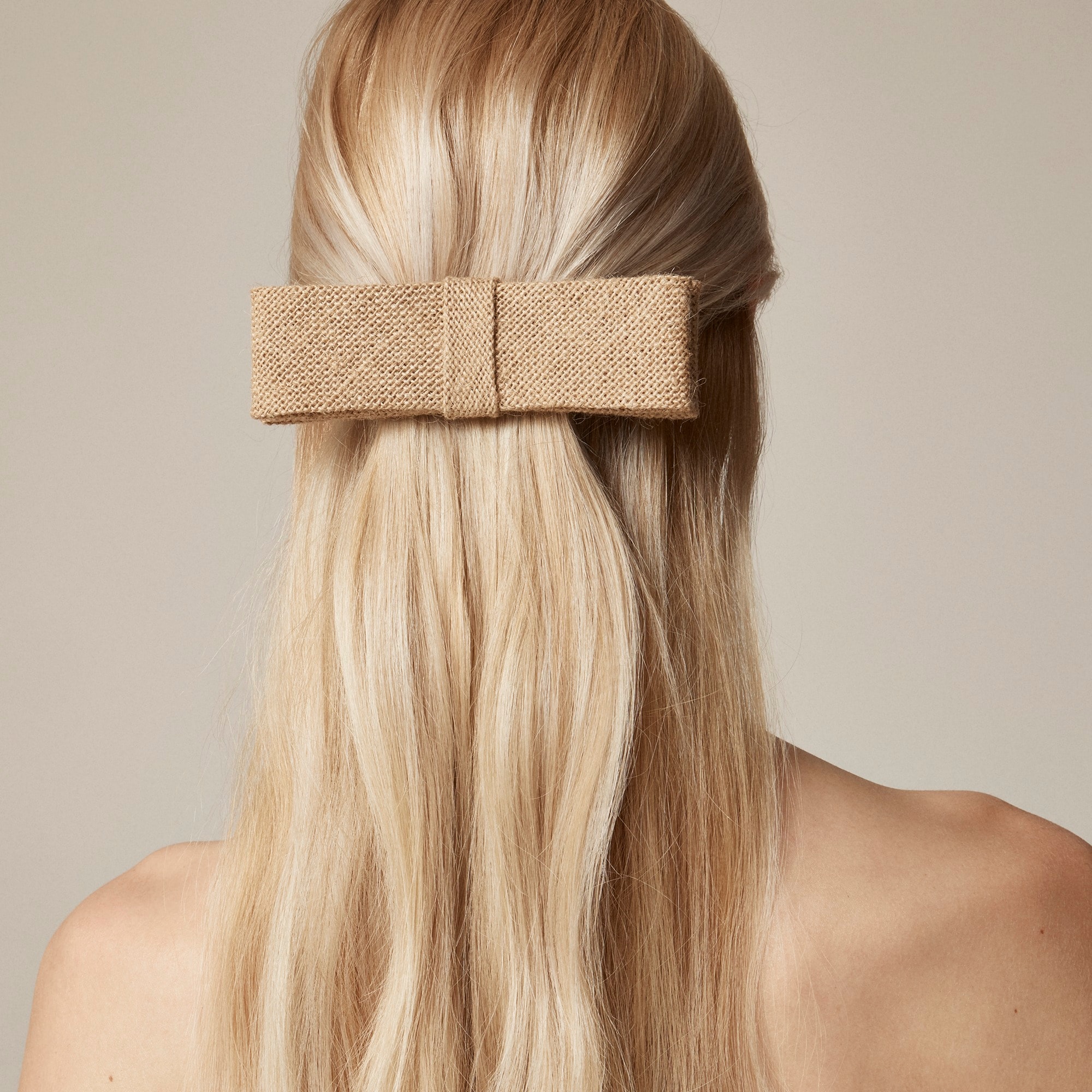 womens Linen bow hair clip