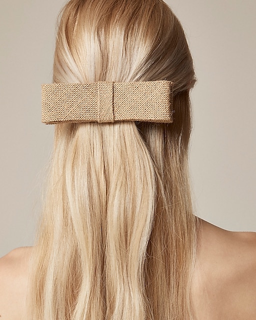 womens Linen bow hair clip