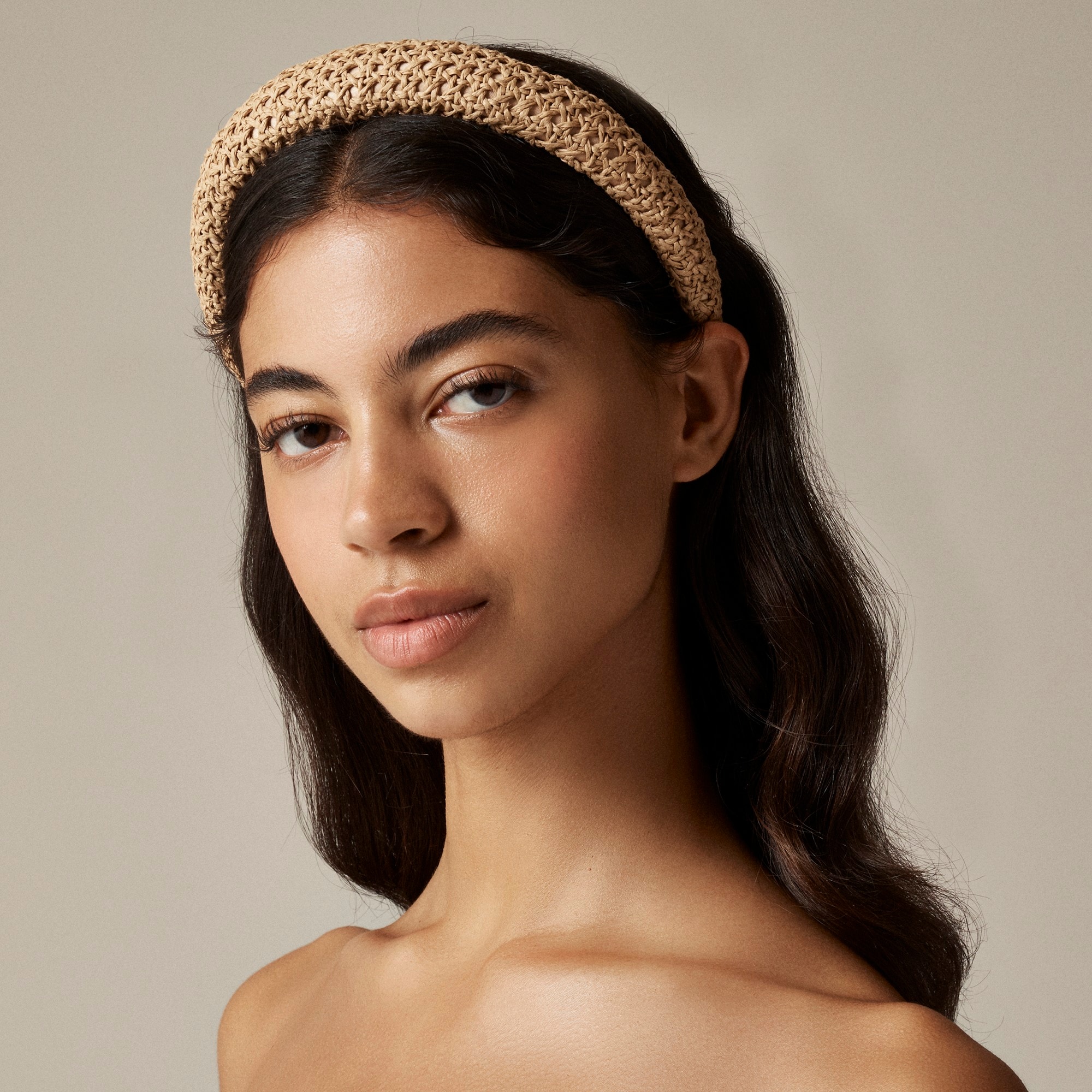 womens Oversized woven net headband