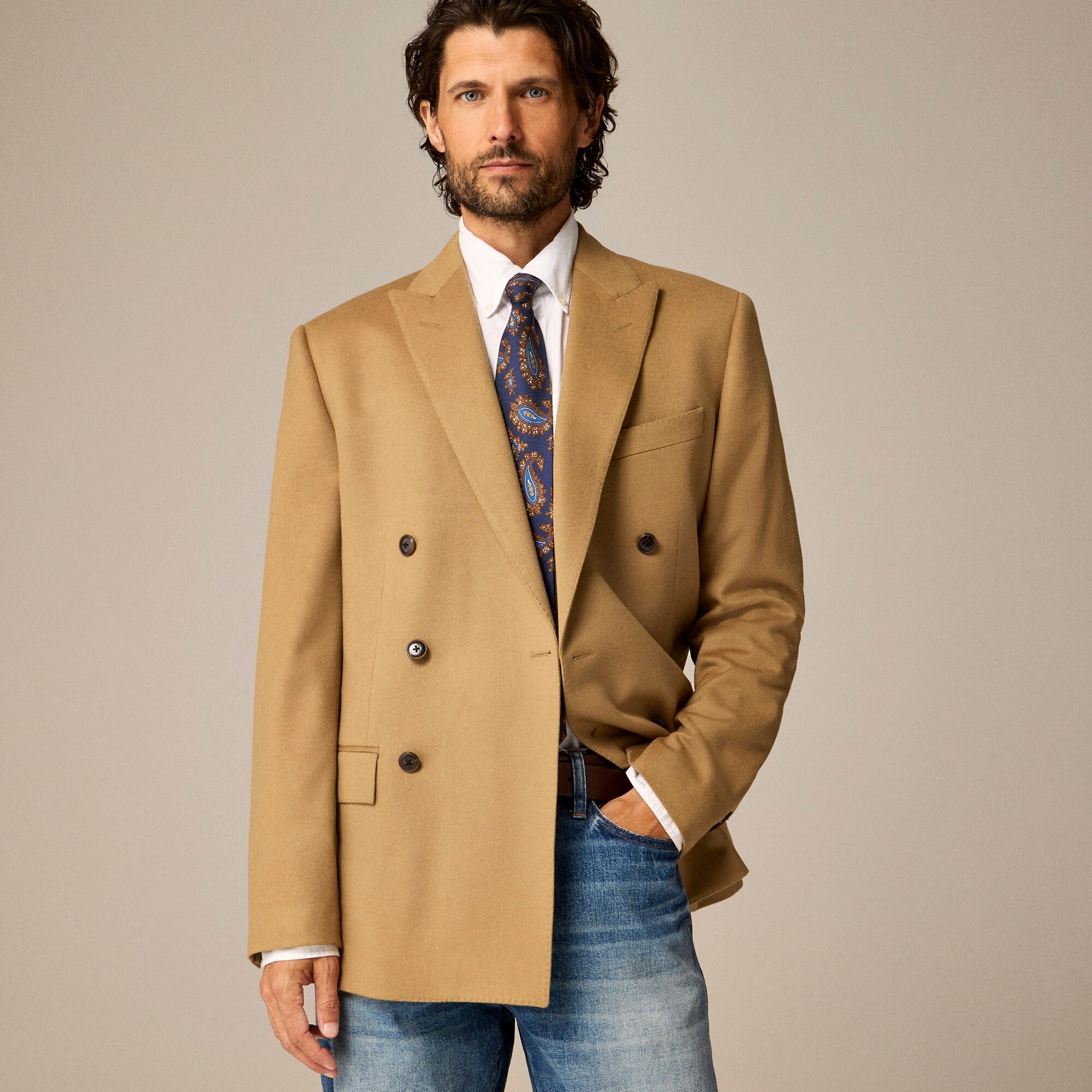 Ludlow Slim-fit Double-breasted Blazer In Italian Wool