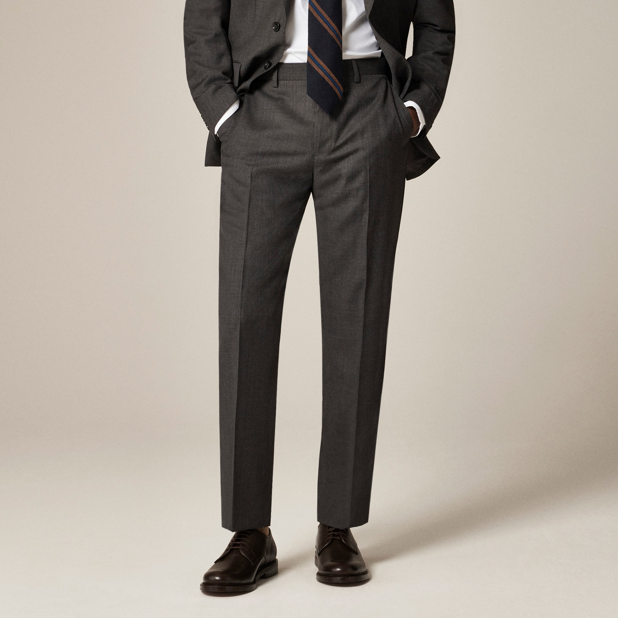 men's classic fit wool dress pants Wool Blend Dress Pants for Tall Men in Anthracite Tweed 28 / 36 / Anthracite Tweed