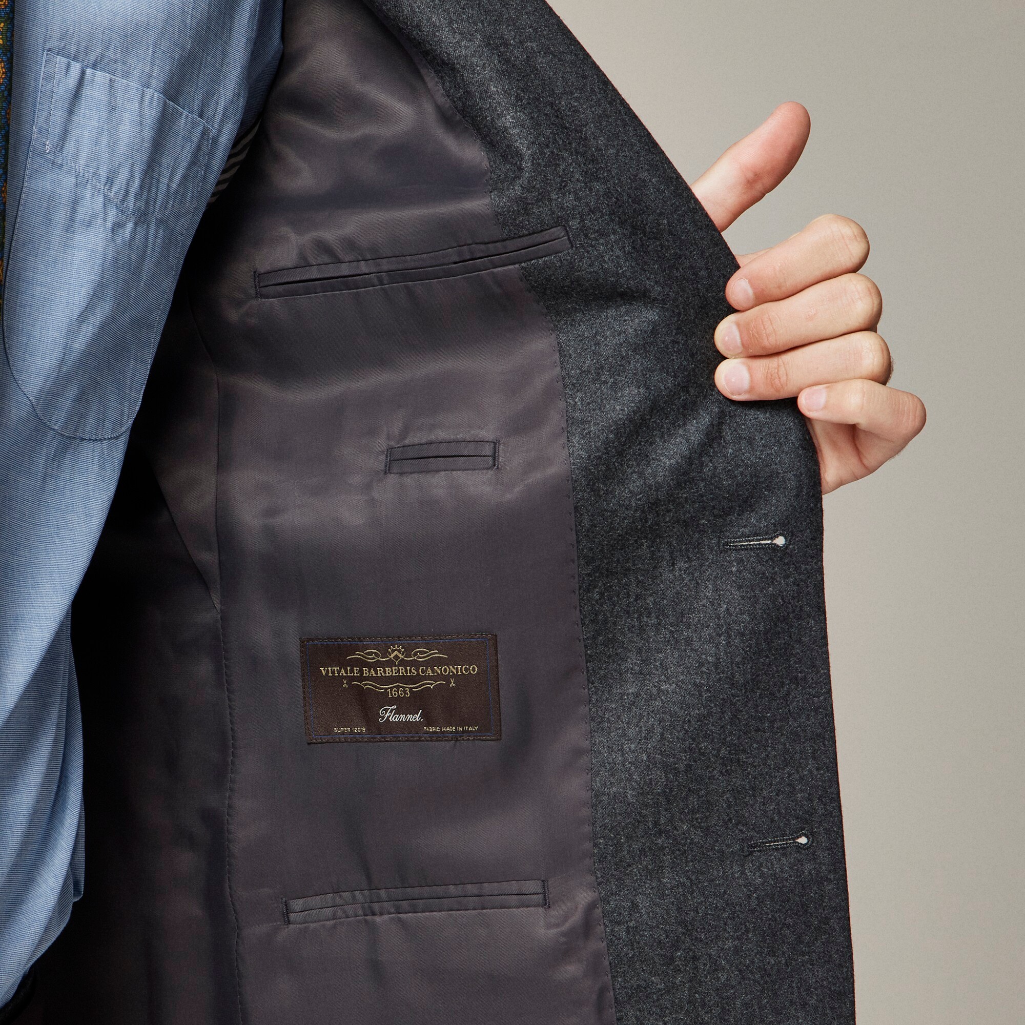 Crosby Classic-fit Suit Jacket In Italian Wool Flannel For Men | J