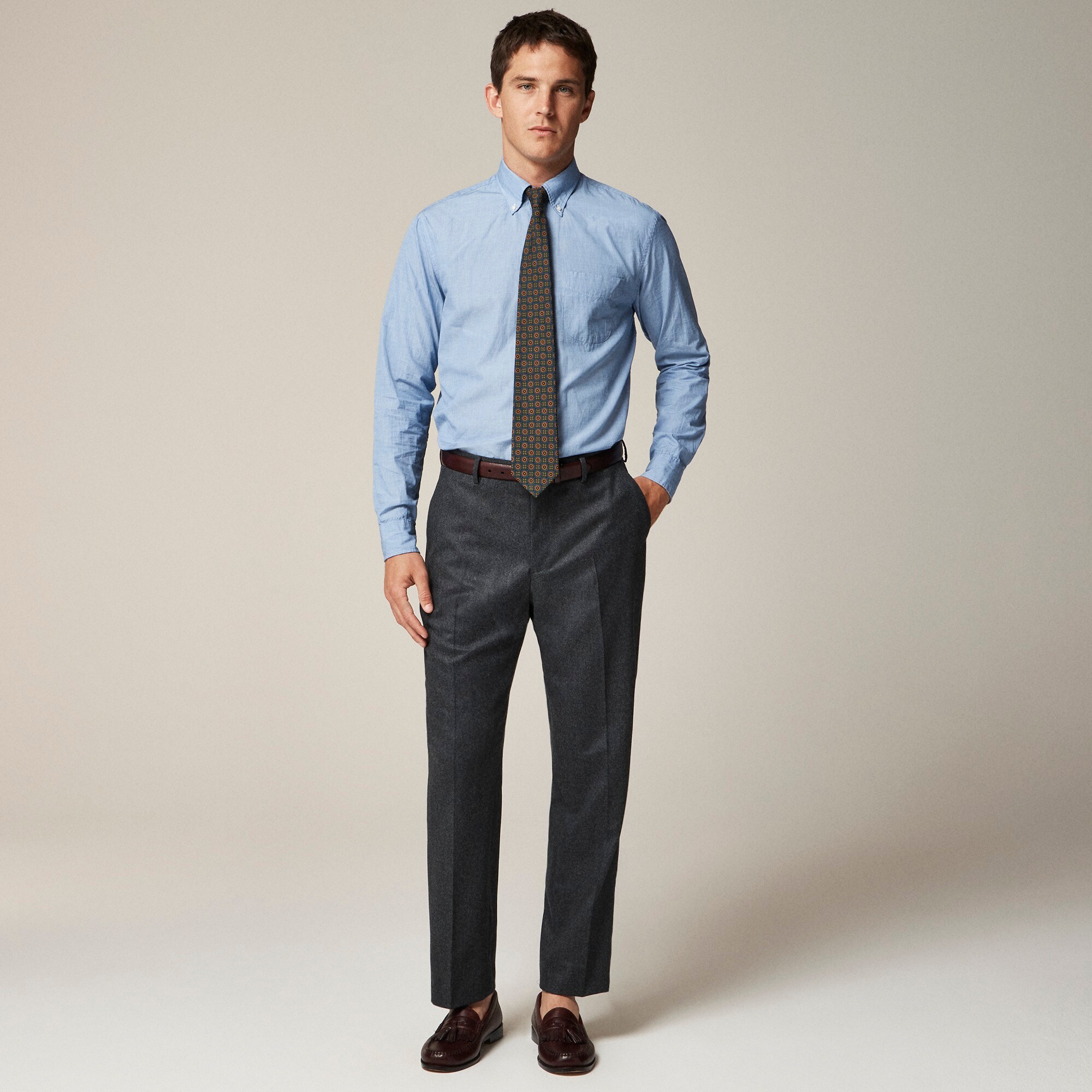 Crosby Classic-fit suit pant in Italian wool flannel
