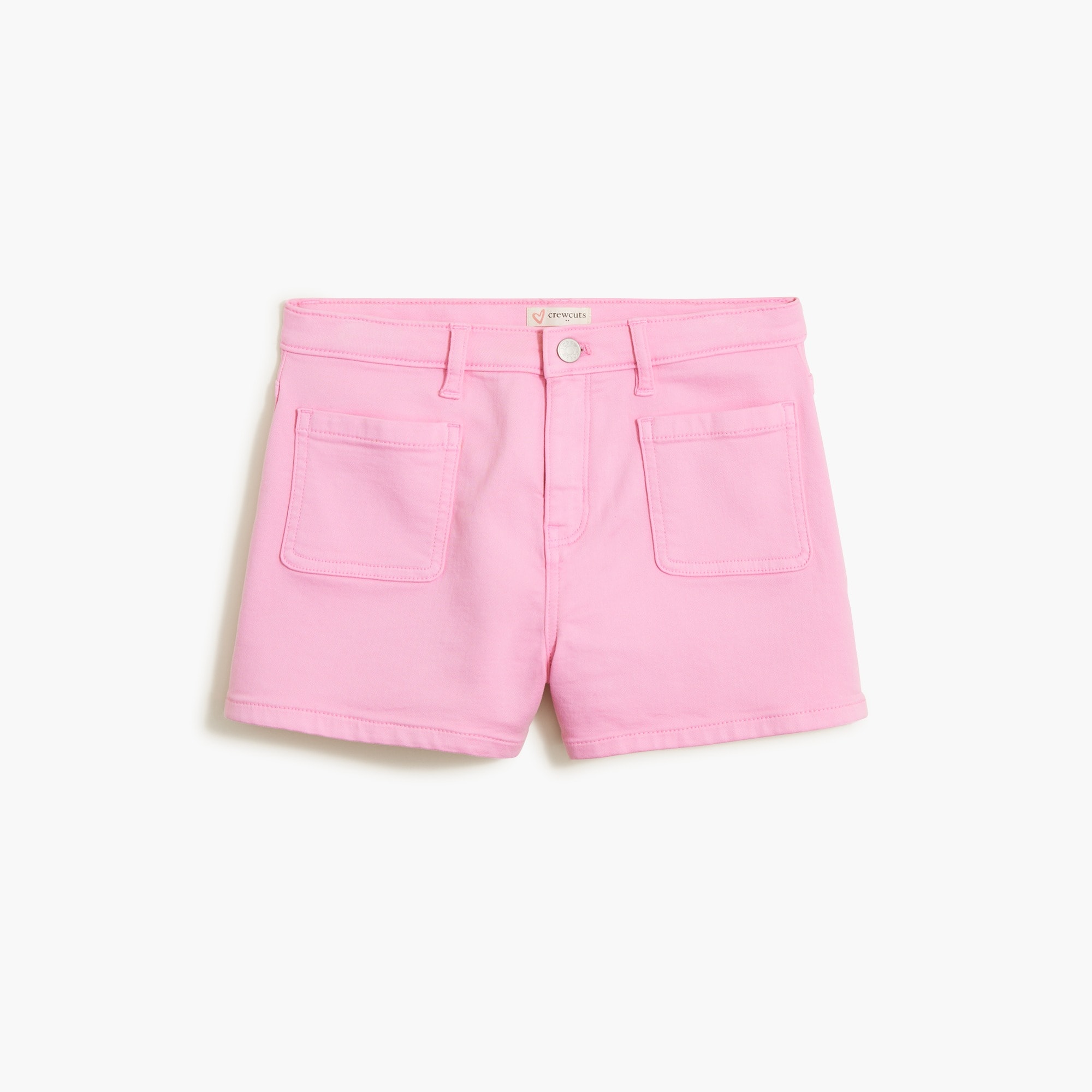 Girls' patch-pocket denim short
