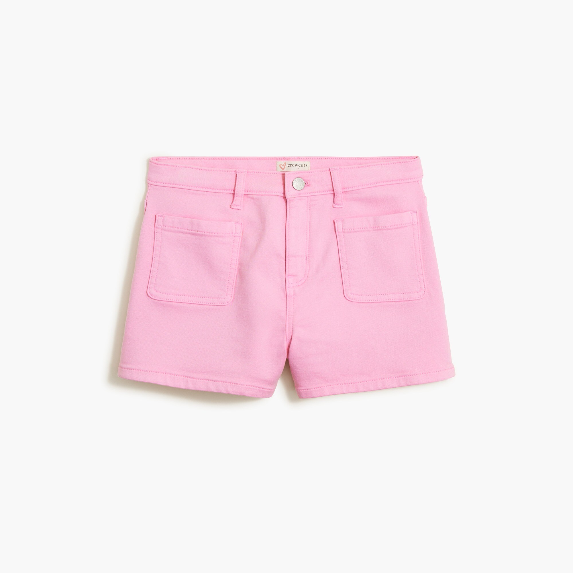 girls' patch-pocket denim short for girls