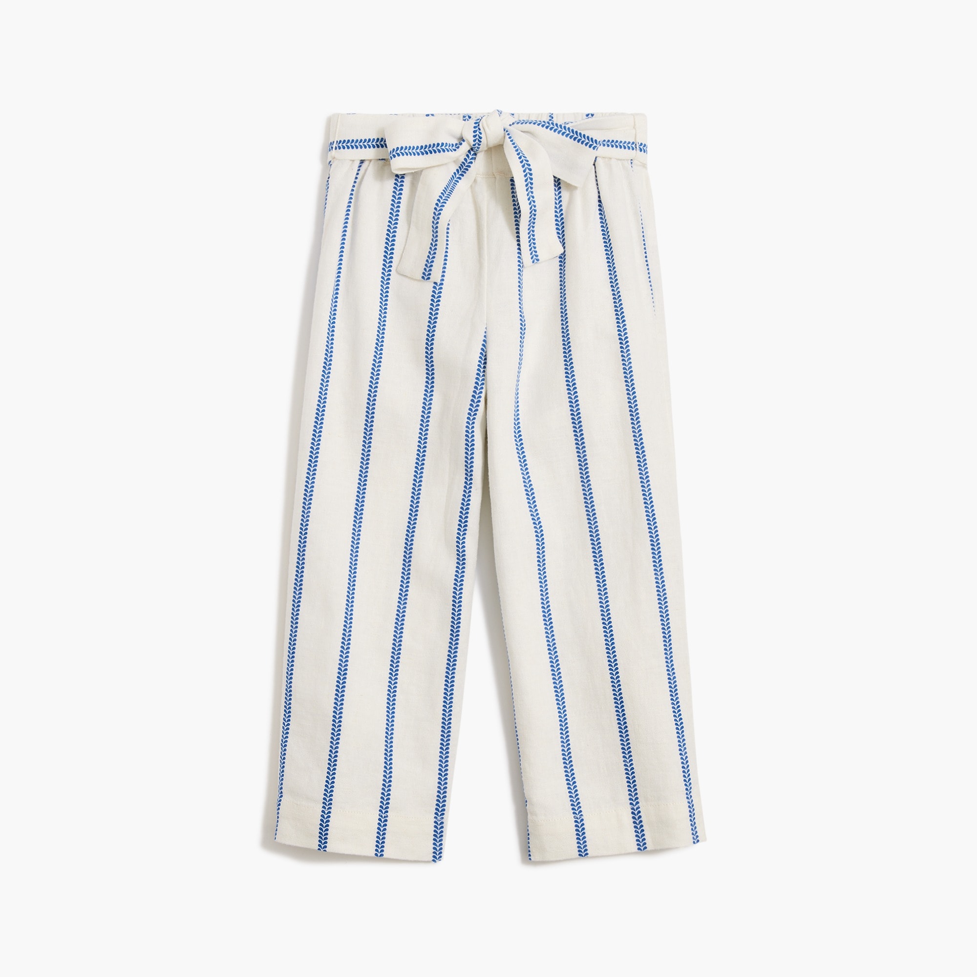 Girls' linen-blend tie-waist pant