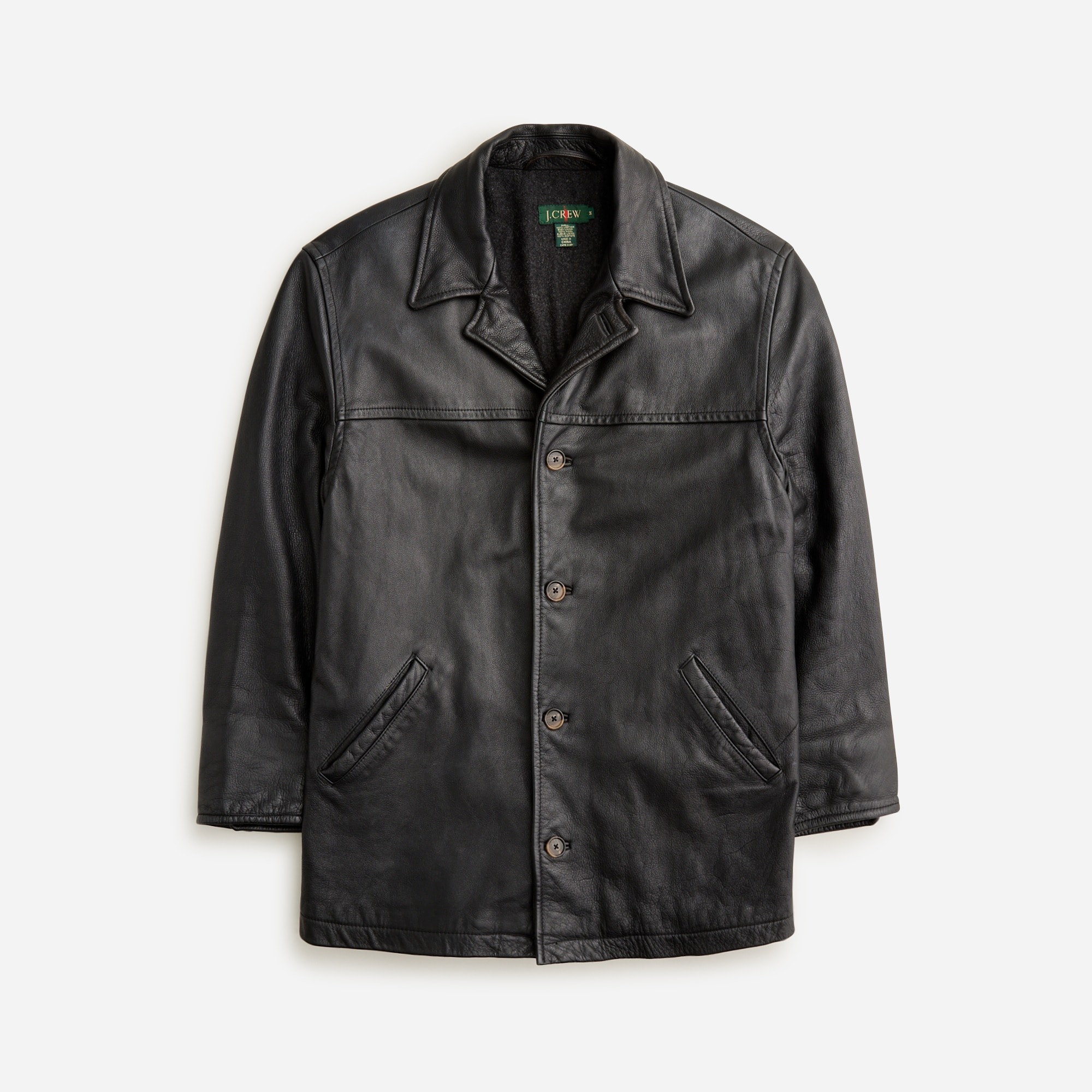 J.Crew: Vintage J.Crew '90s Leather Car Coat For Men