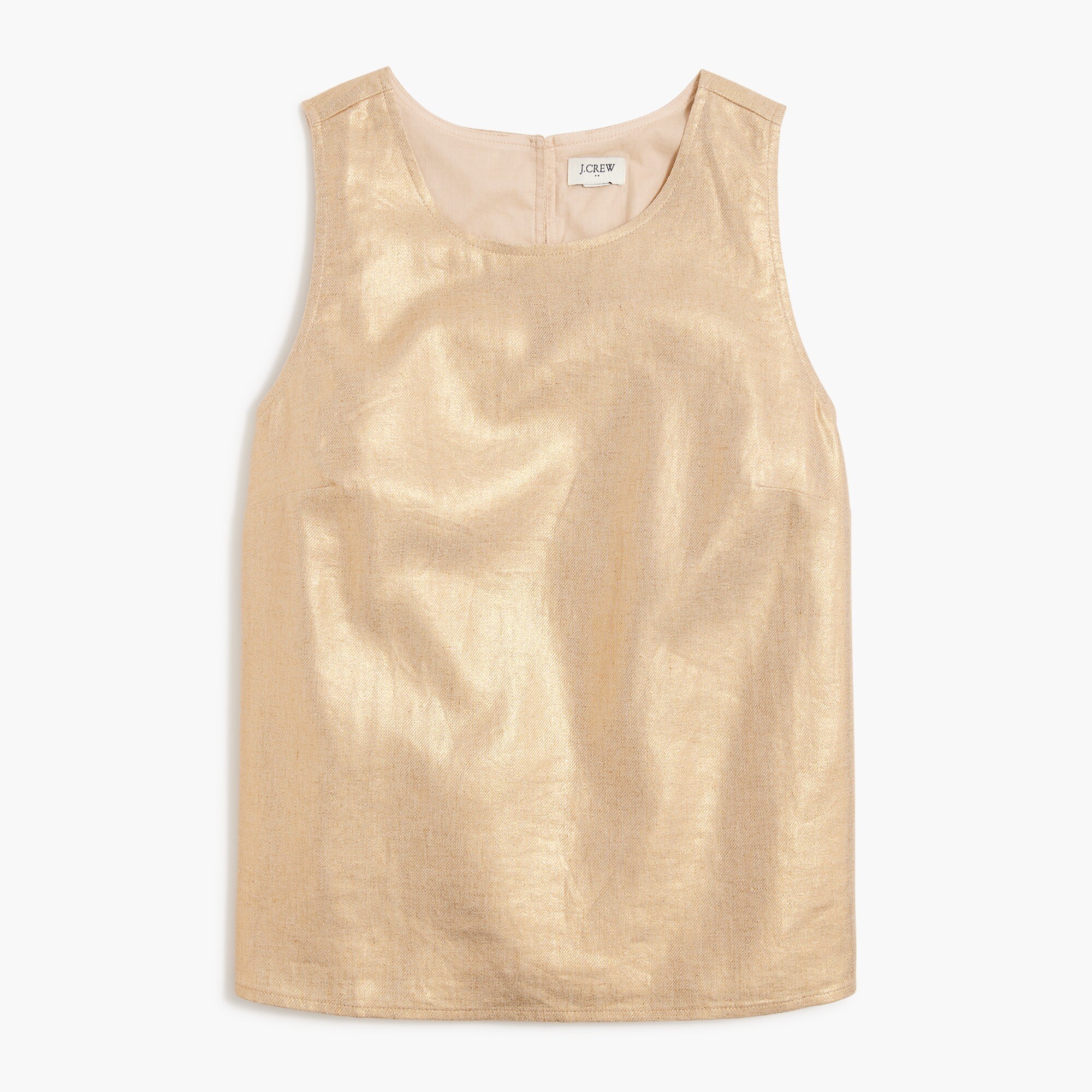 shimmer linen-blend shell tank top for women