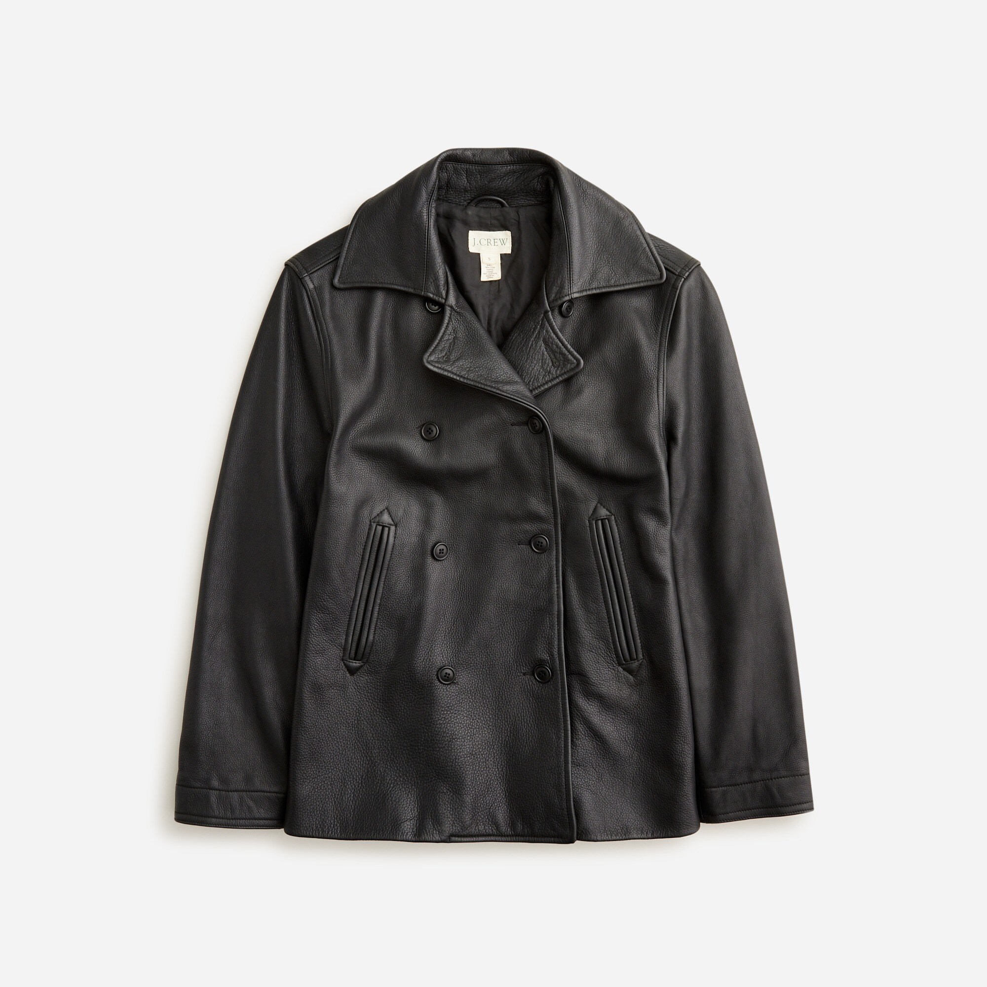 J crew black leather jacket online
