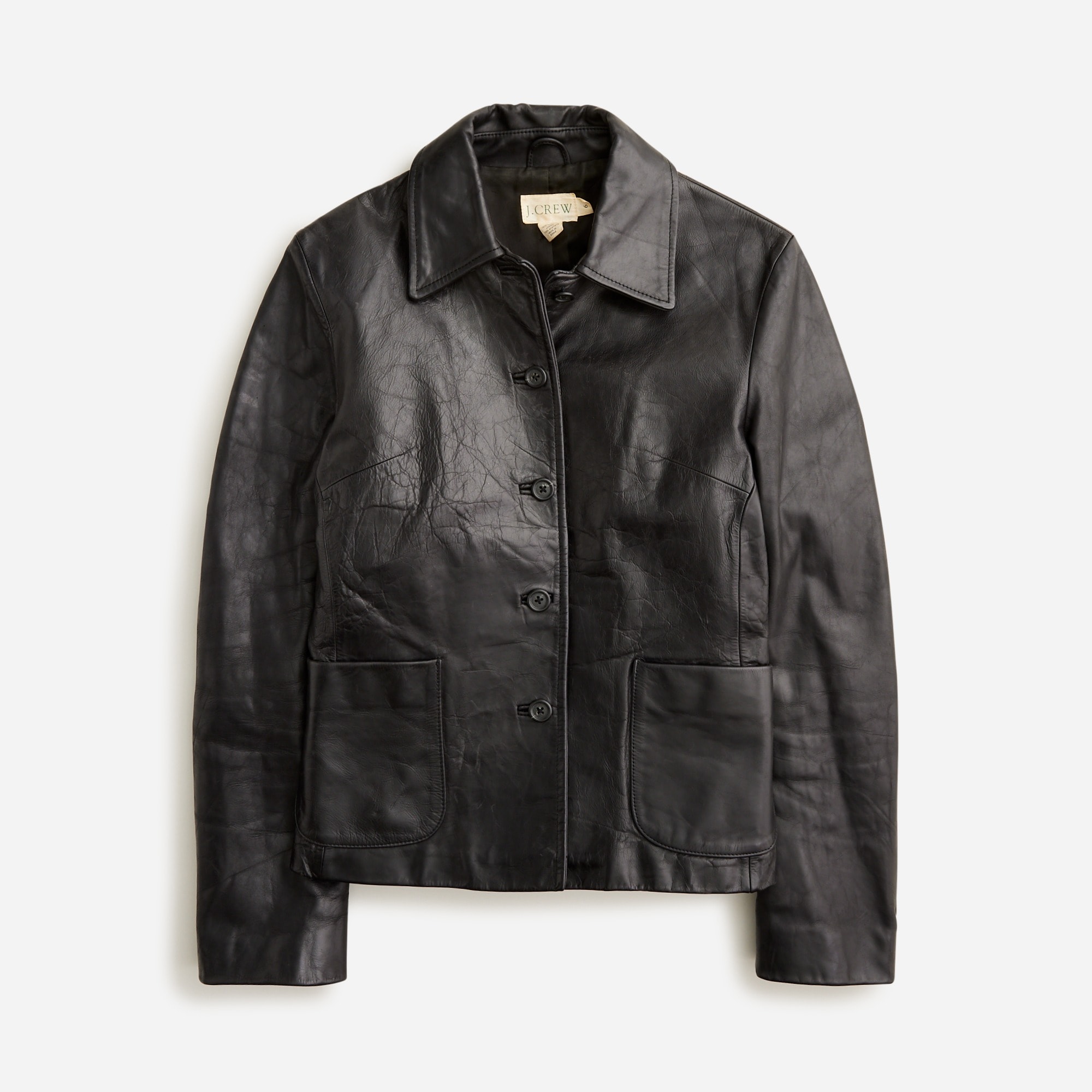 womens Vintage J.Crew '90s leather blazer-jacket