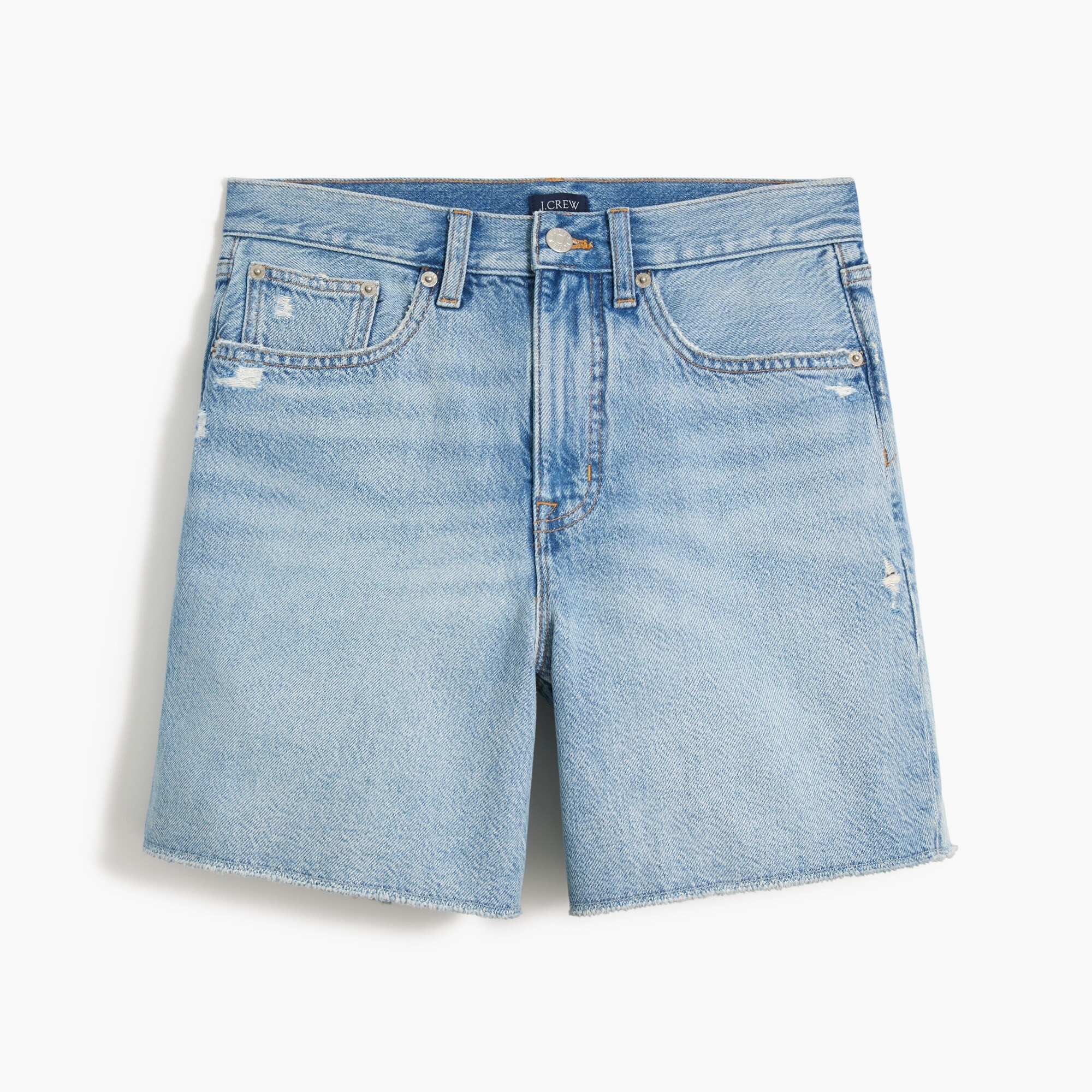 high-rise relaxed denim short for women