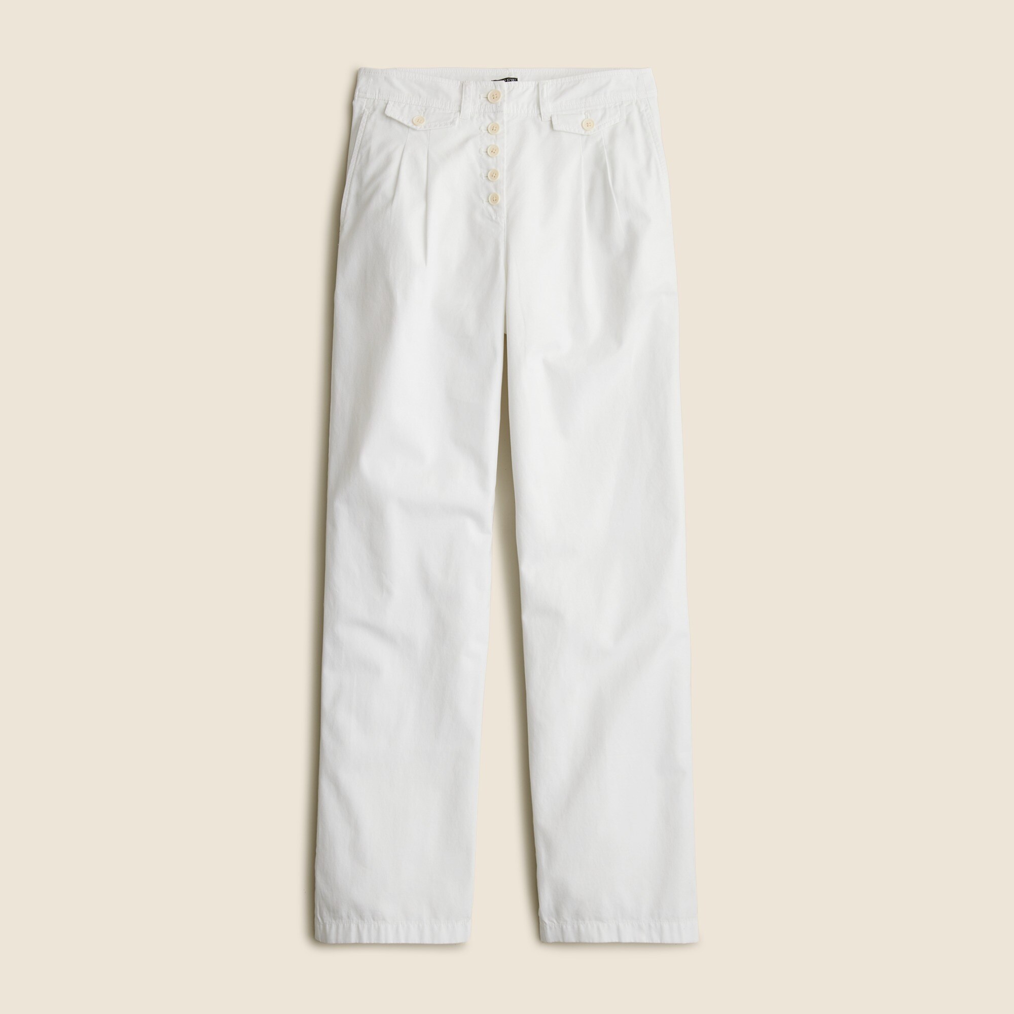 Pleated button-front pant in chino