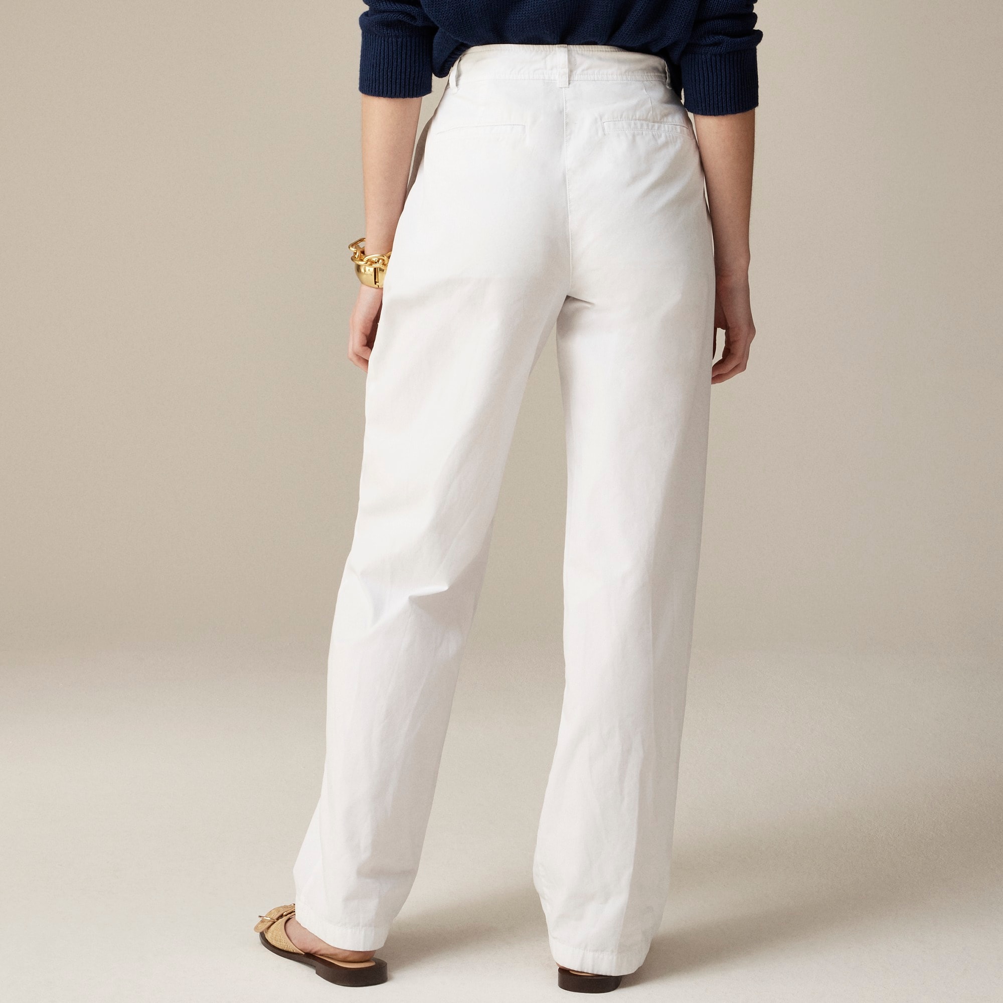 Pleated button-front pant in chino