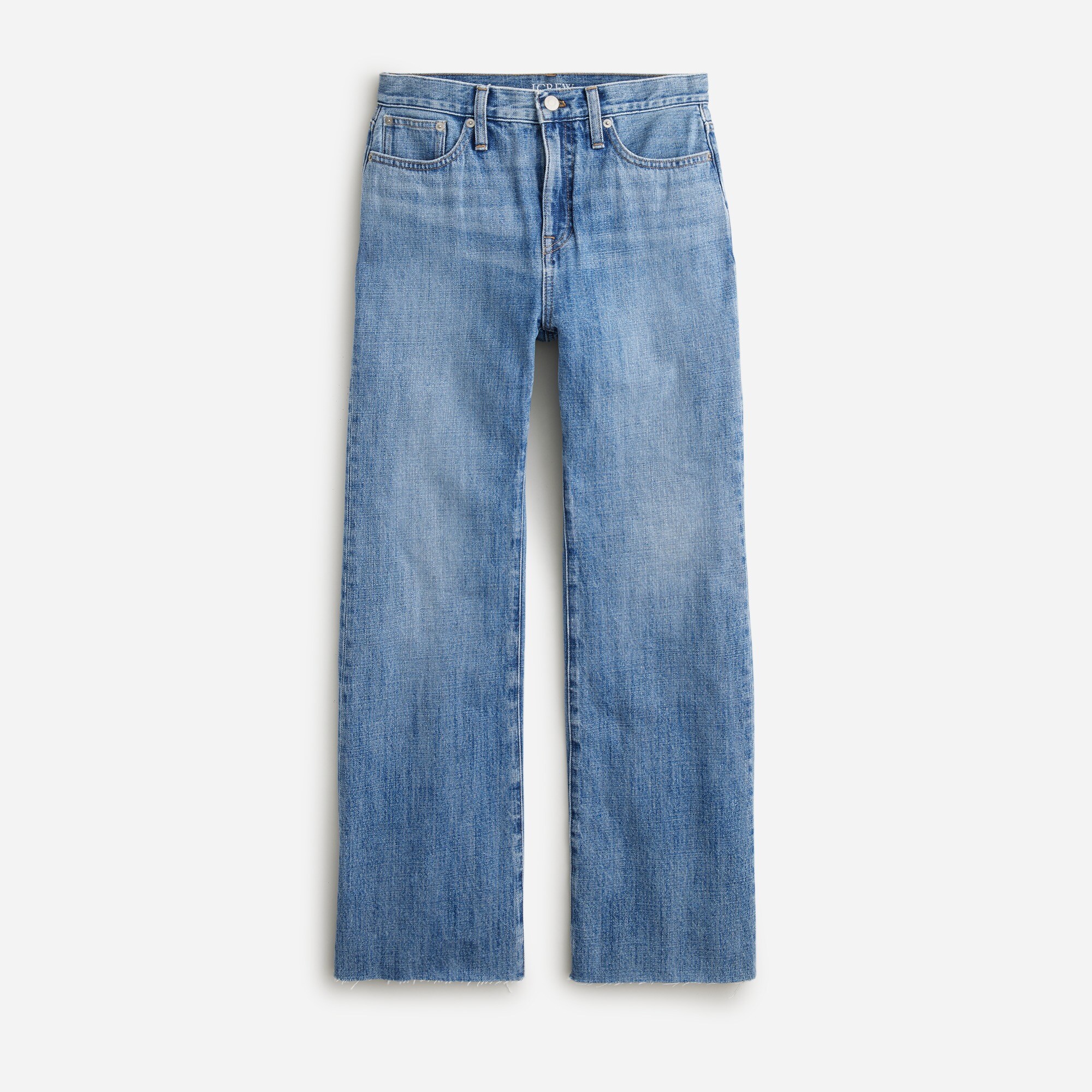 Mid-rise relaxed demi-boot jean in Kamila wash