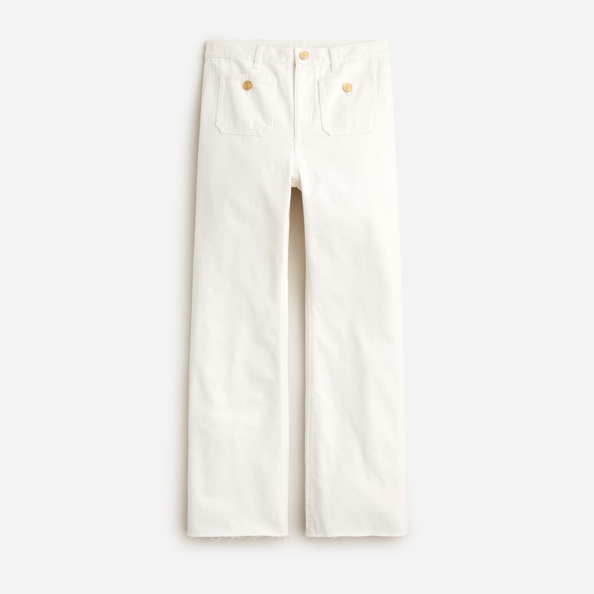  Petite sailor mid-rise relaxed demi-boot jean in white