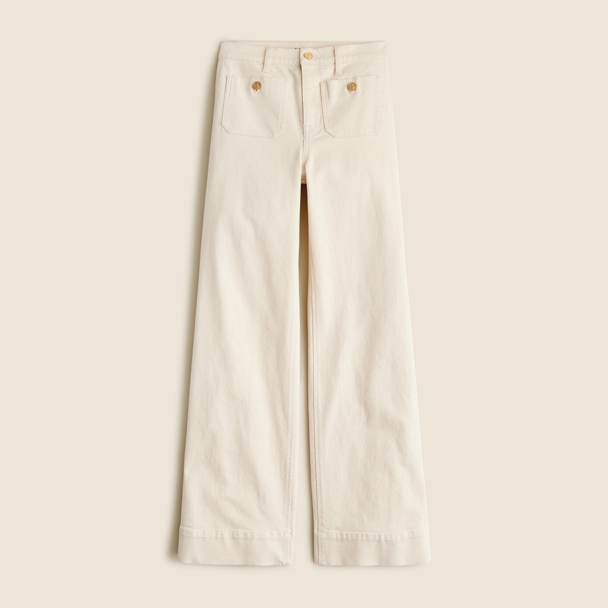 Sailor Denim Trouser In Ecru For Women | J.Crew display picture 1
