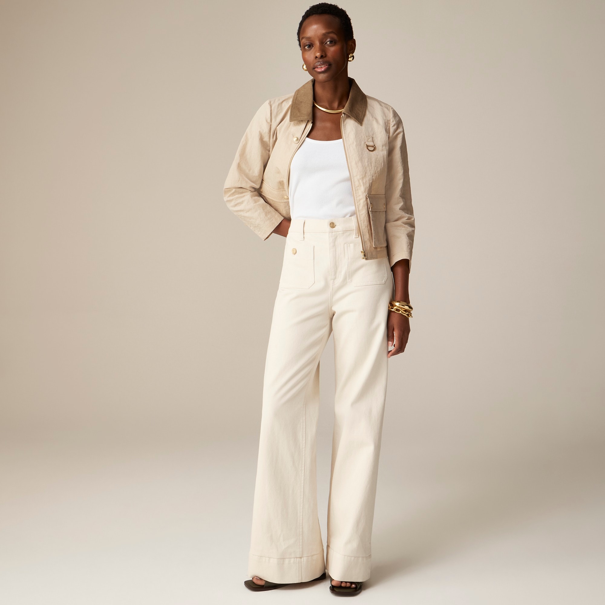 Sailor denim trouser in ecru - image 2