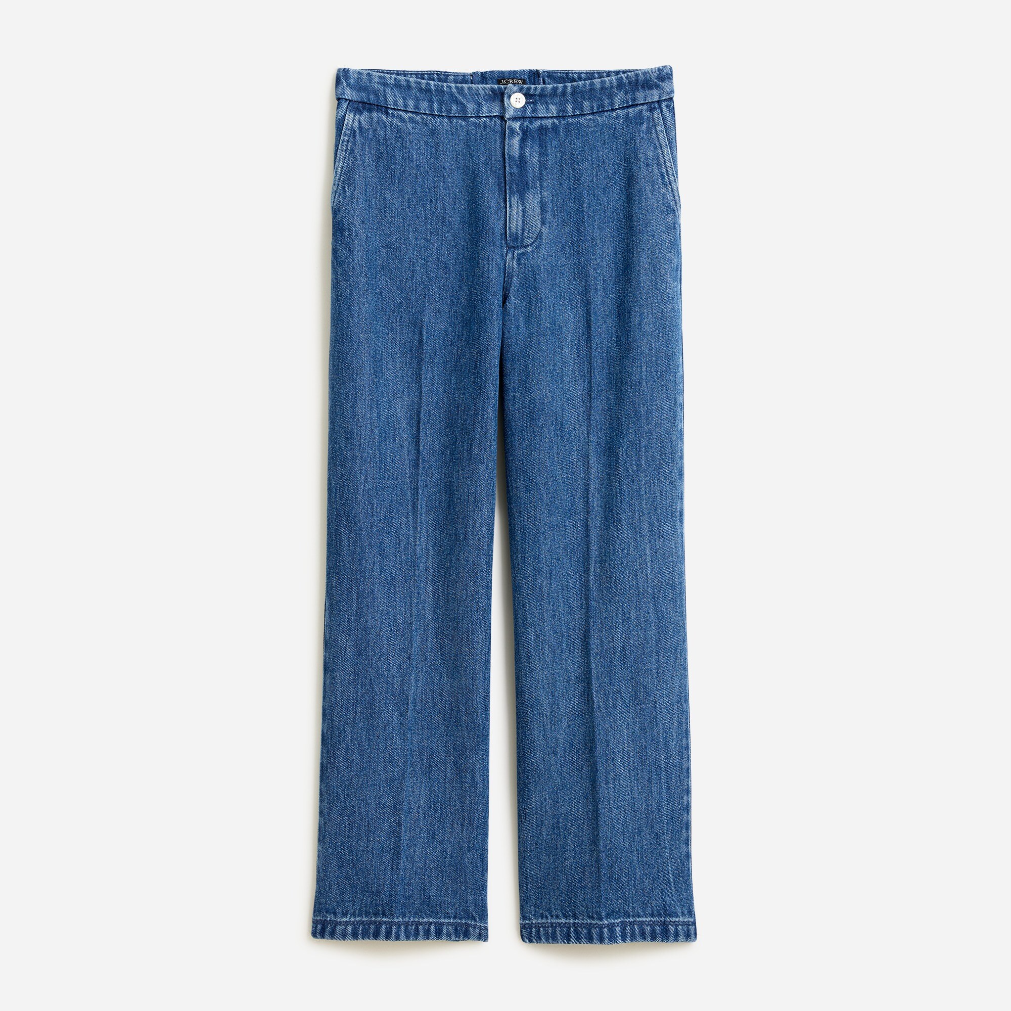 Lace-up drapey wide-leg jean