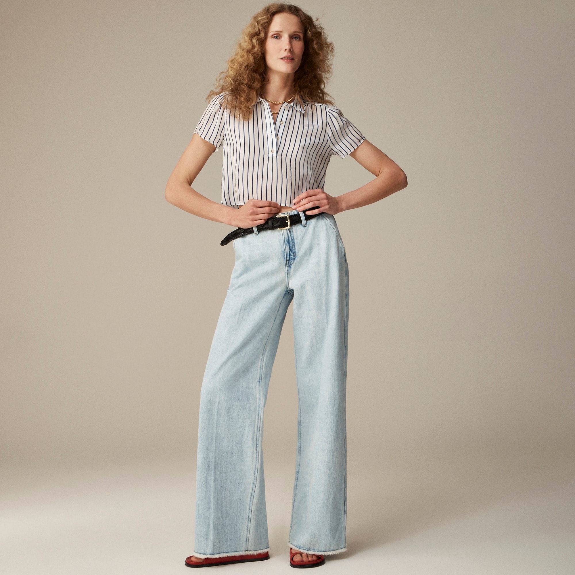j.crew: point sur puddle jean in bleach wash for women