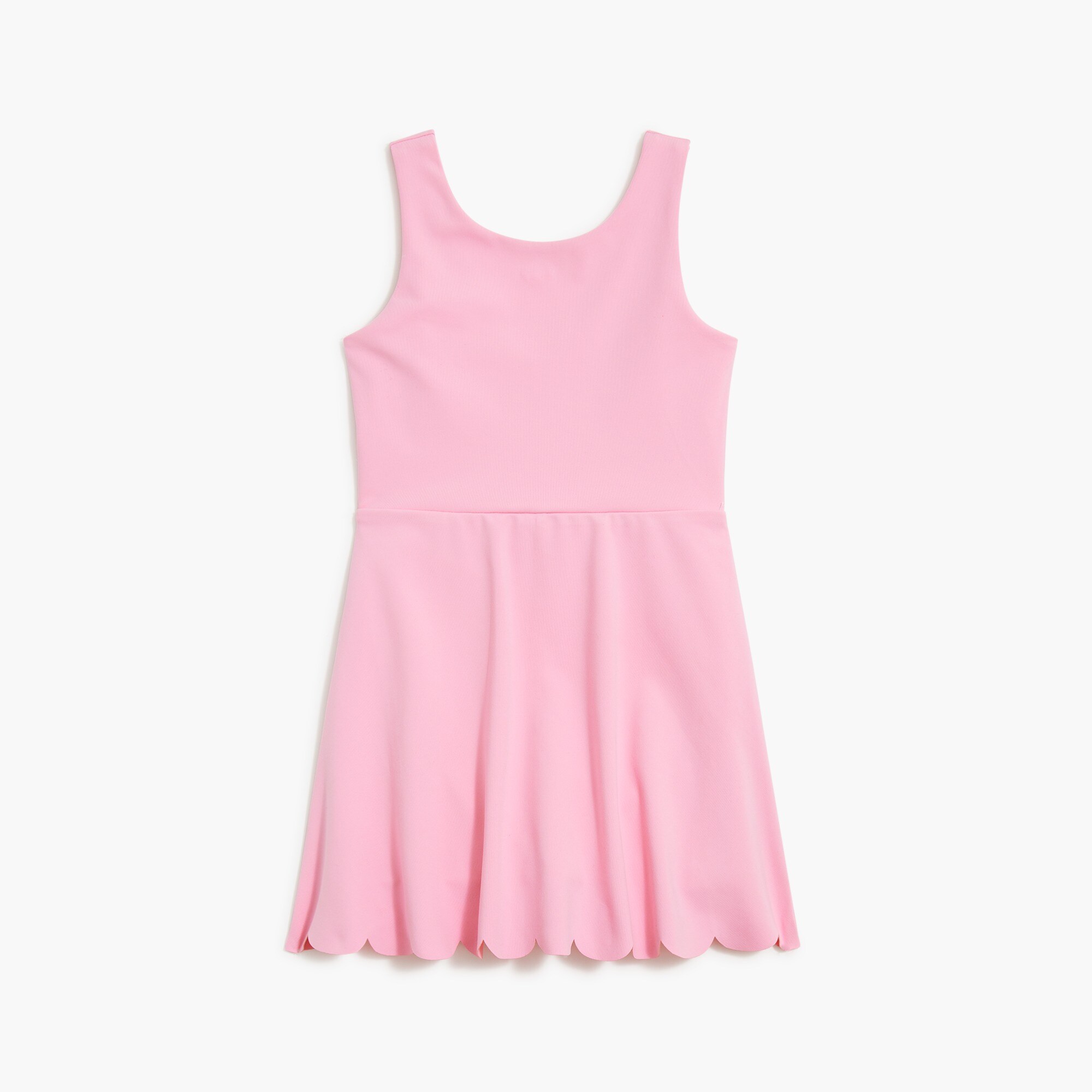 Girls' active dress with scalloped hem