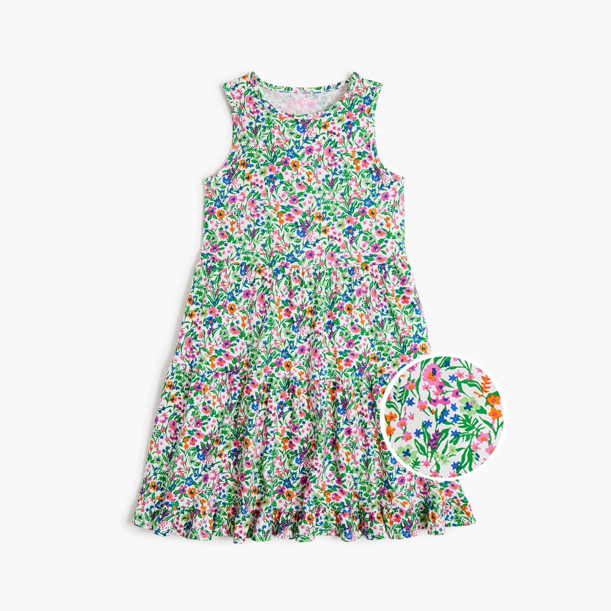  Girls' floral tank dress