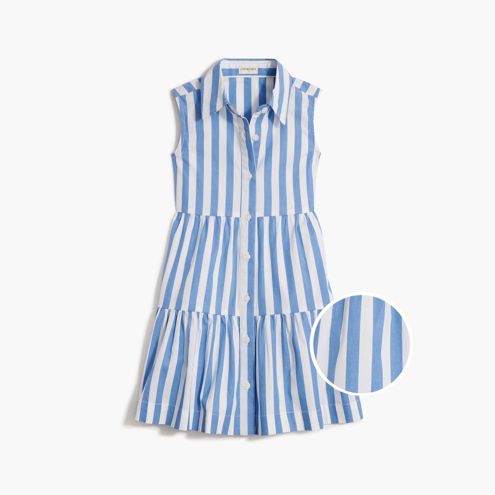 Girls' striped tiered shirt-dress