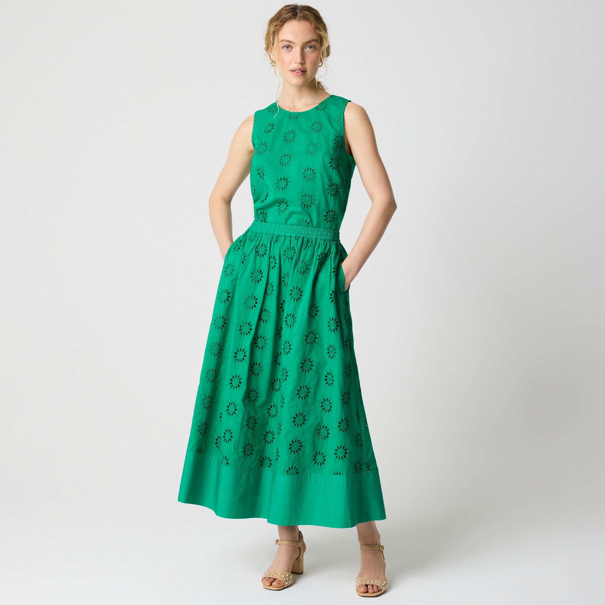 womens Eyelet midi skirt