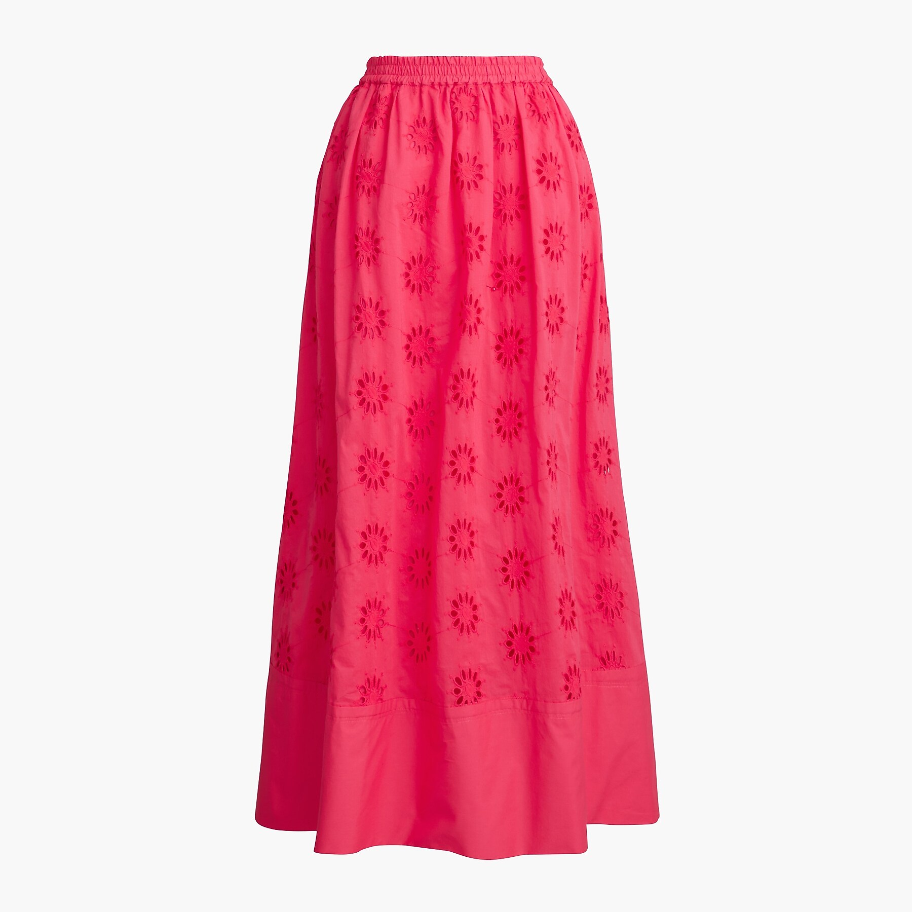 Eyelet midi skirt