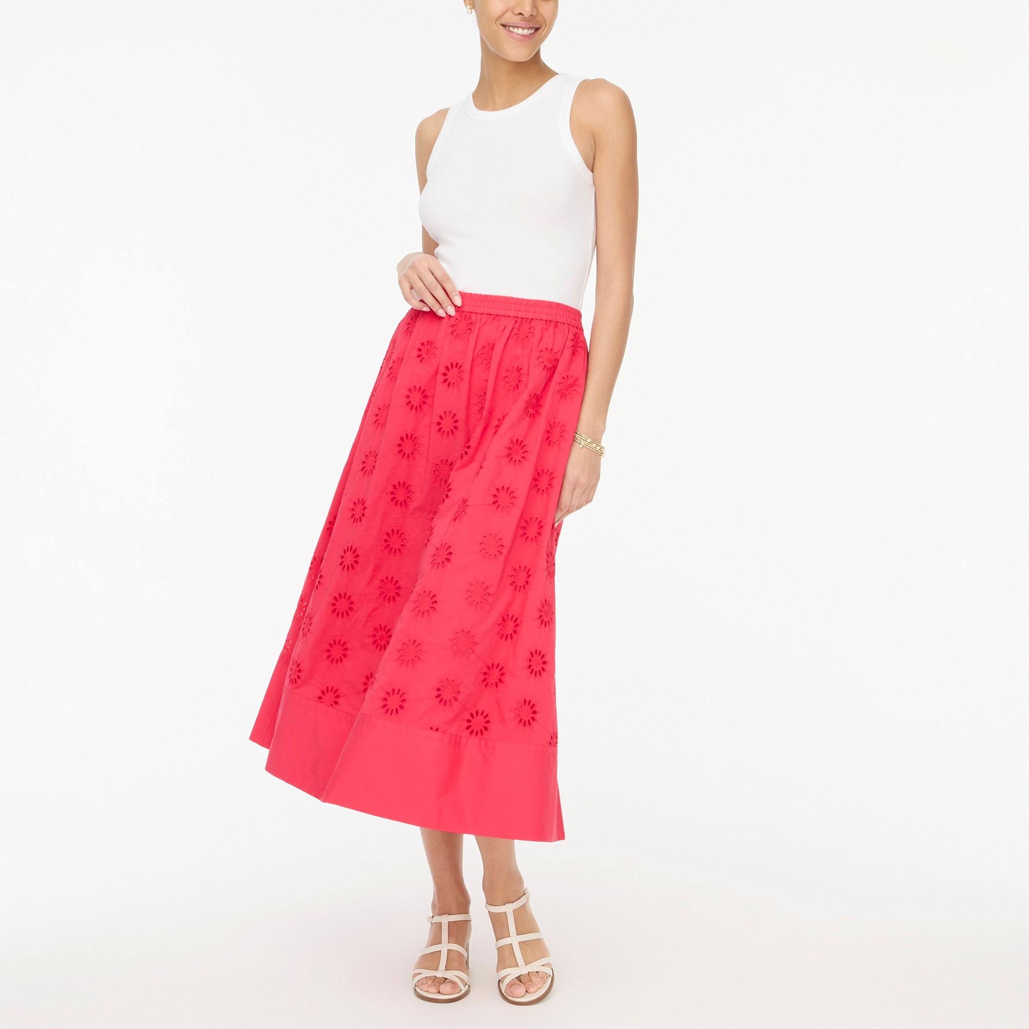 womens Eyelet midi skirt