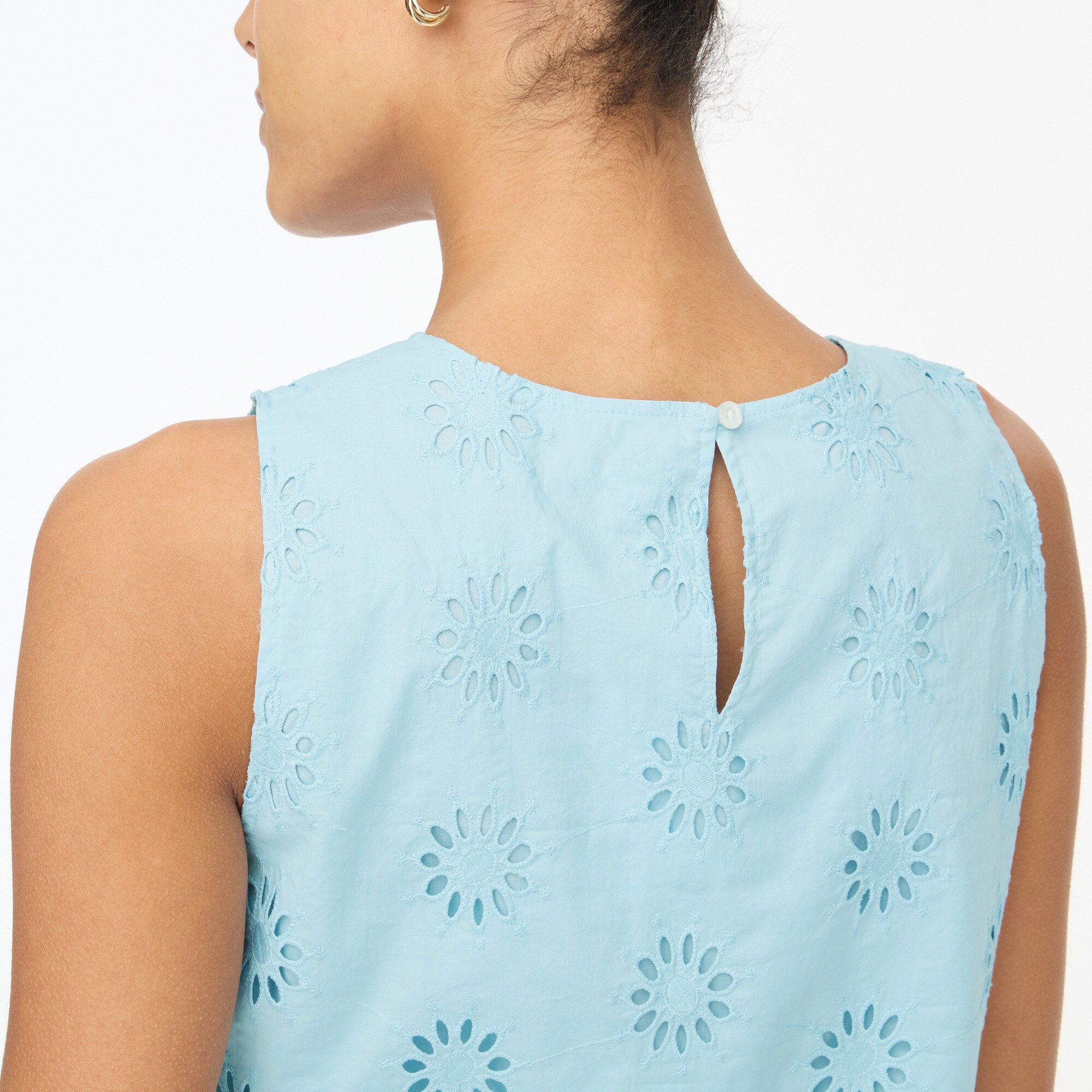 Eyelet shell tank top