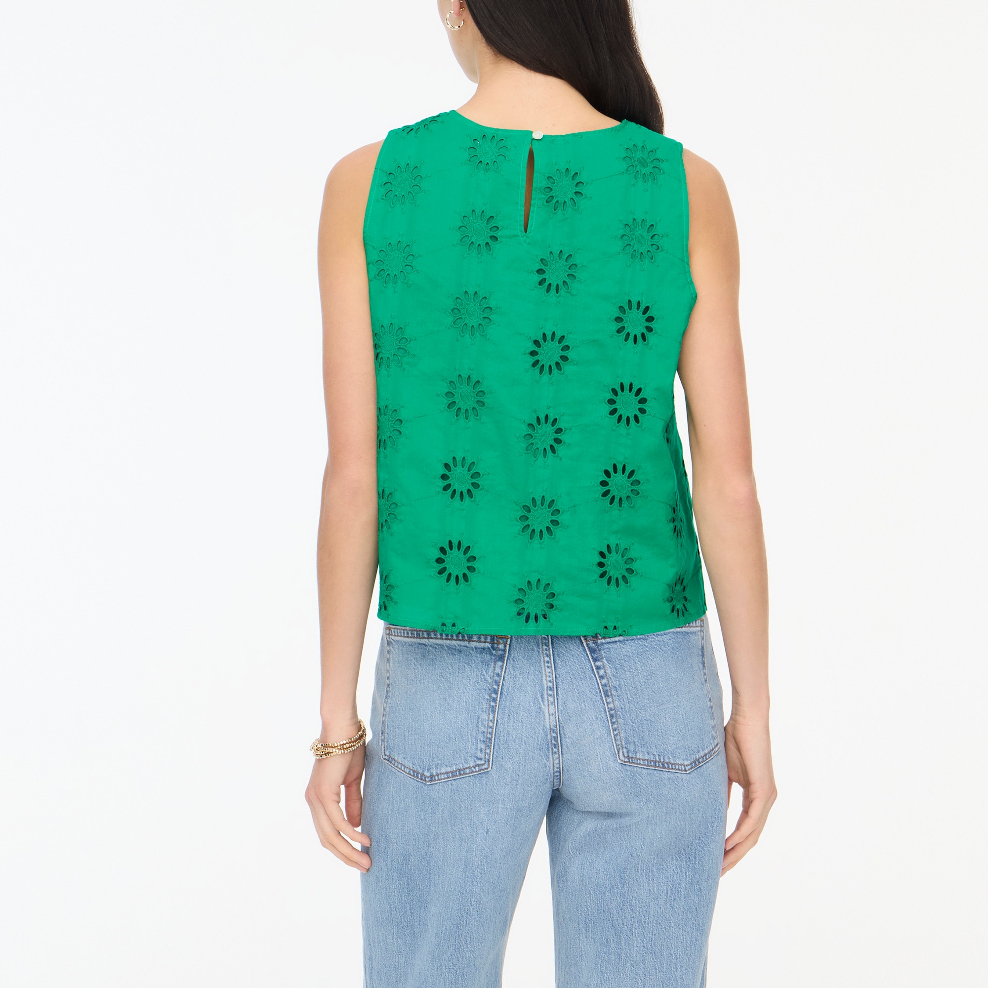 Eyelet shell tank top