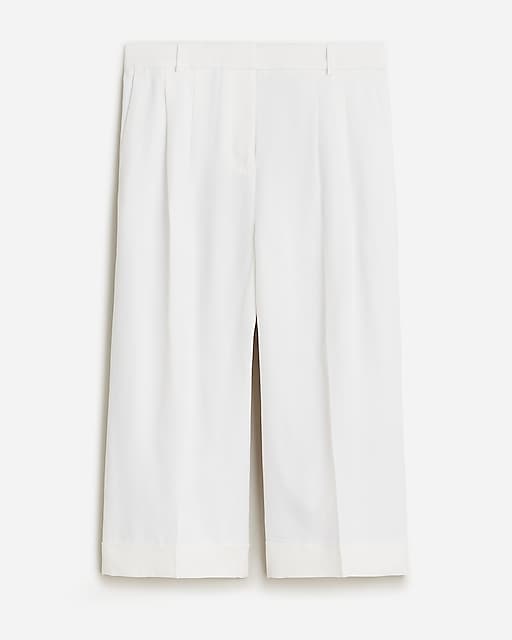  Long pleated trouser short in drapey viscose