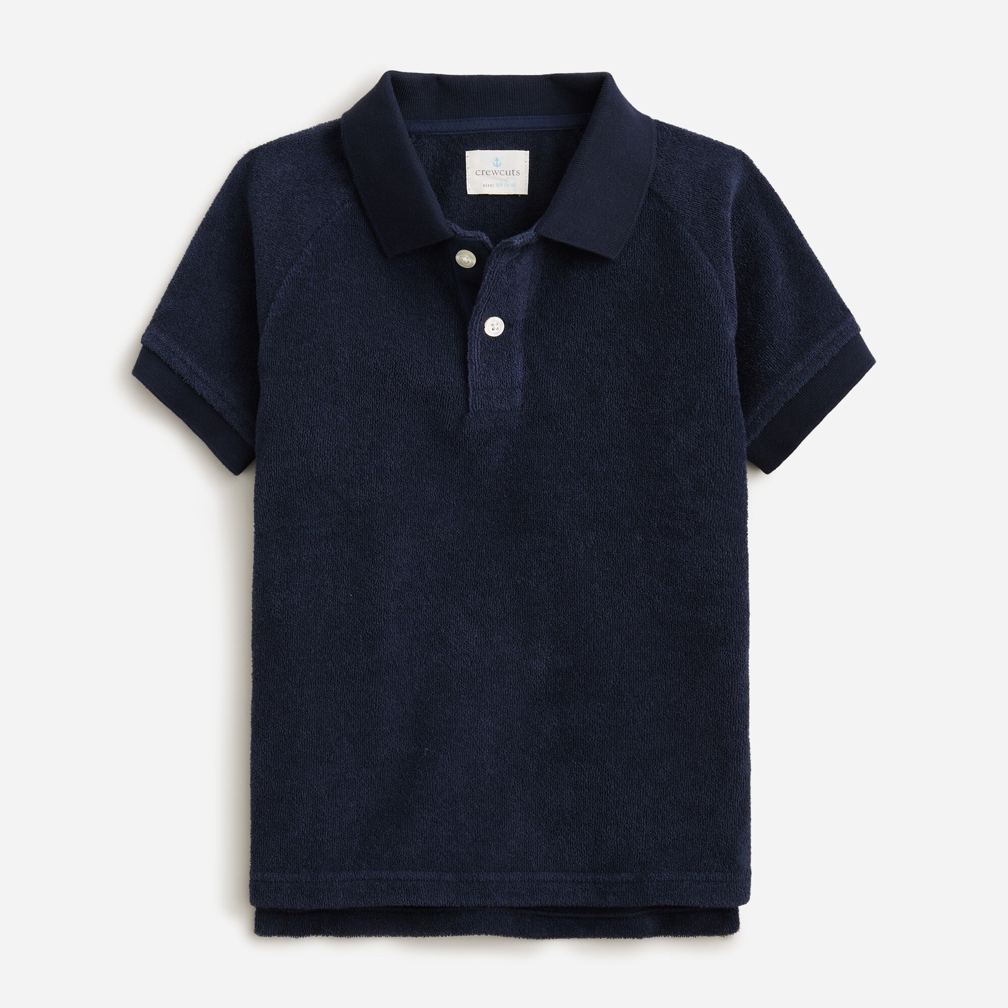 Kids' short-sleeve polo in towel terry