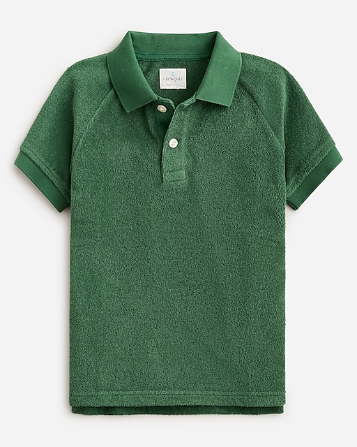  Kids' short-sleeve polo in towel terry