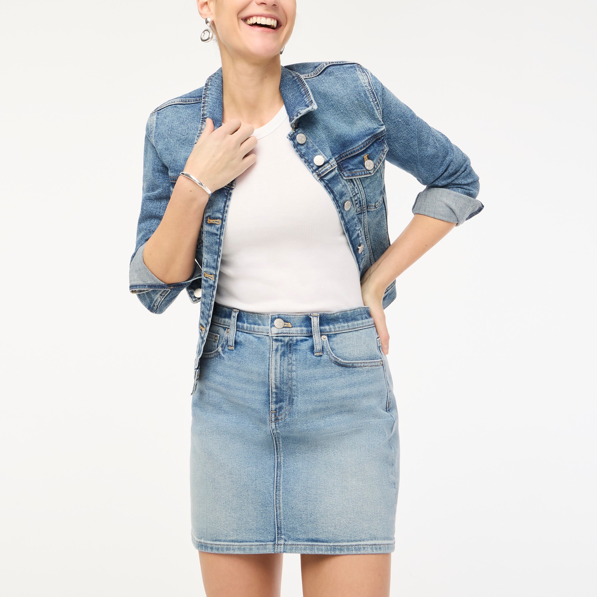 factory: denim mini skirt for women