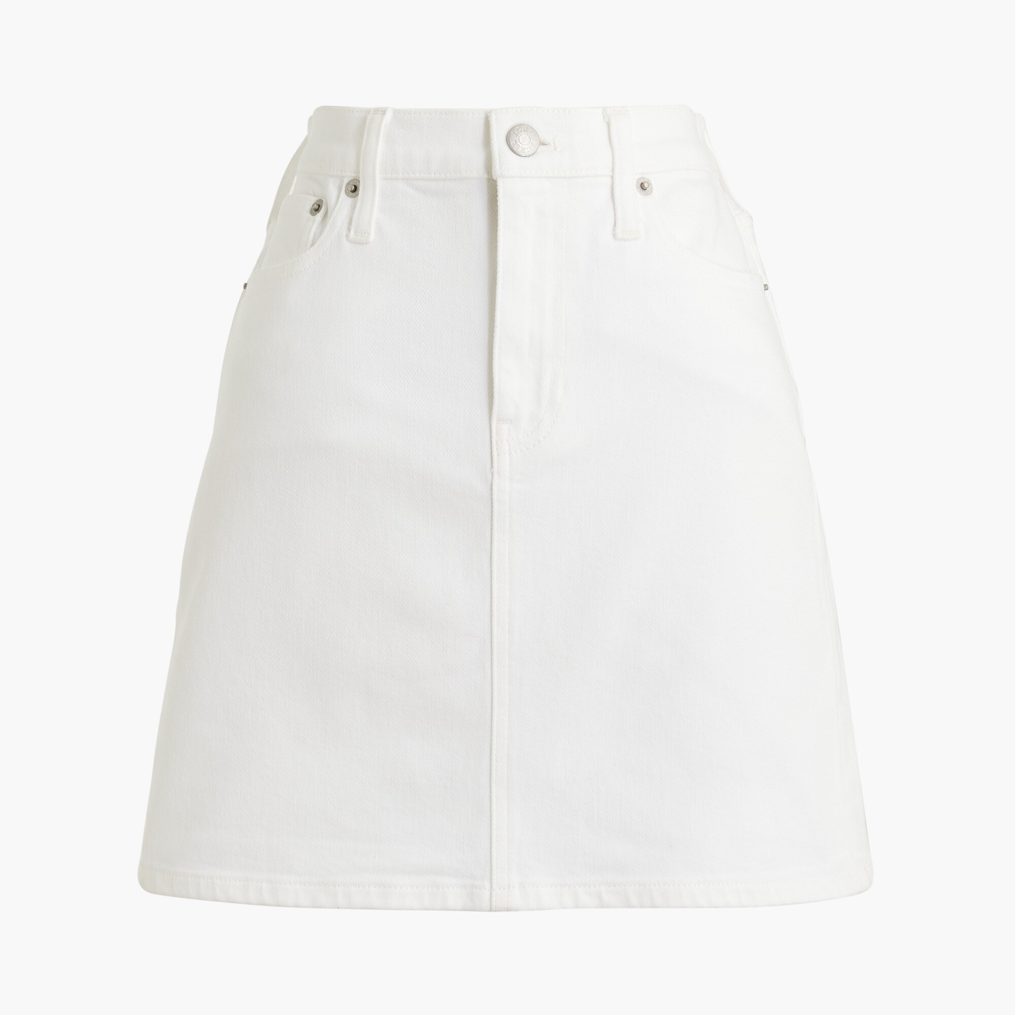 womens White denim mini skirt