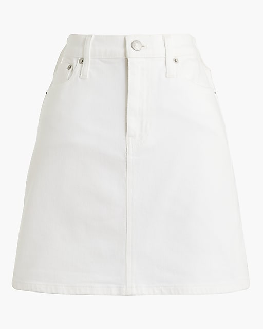womens White denim mini skirt