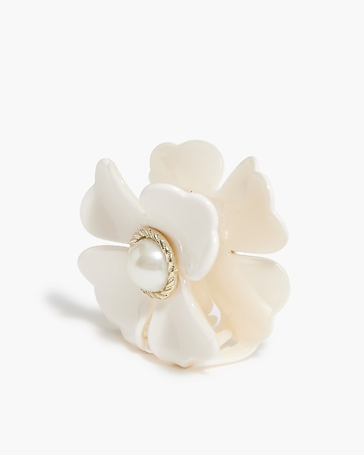  Flower pearl claw hair clip