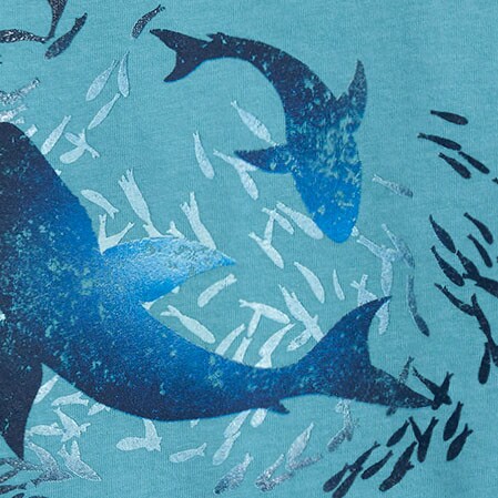 Boys' sharks graphic tee BIARRITZ BLUE factory: boys' sharks graphic tee for boys