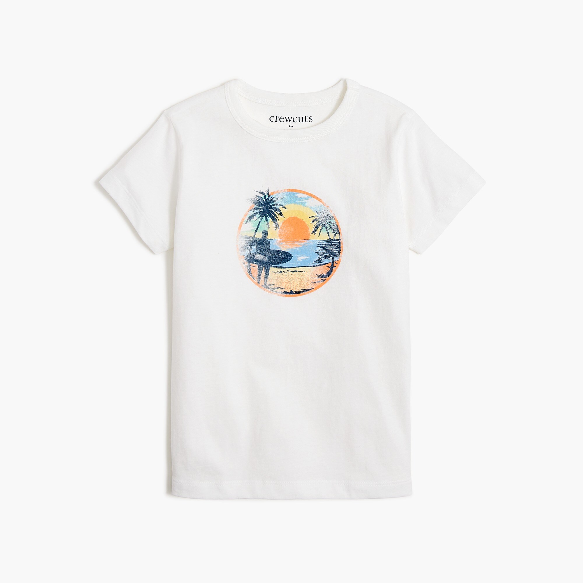 boys' sunset and surfer graphic tee for boys