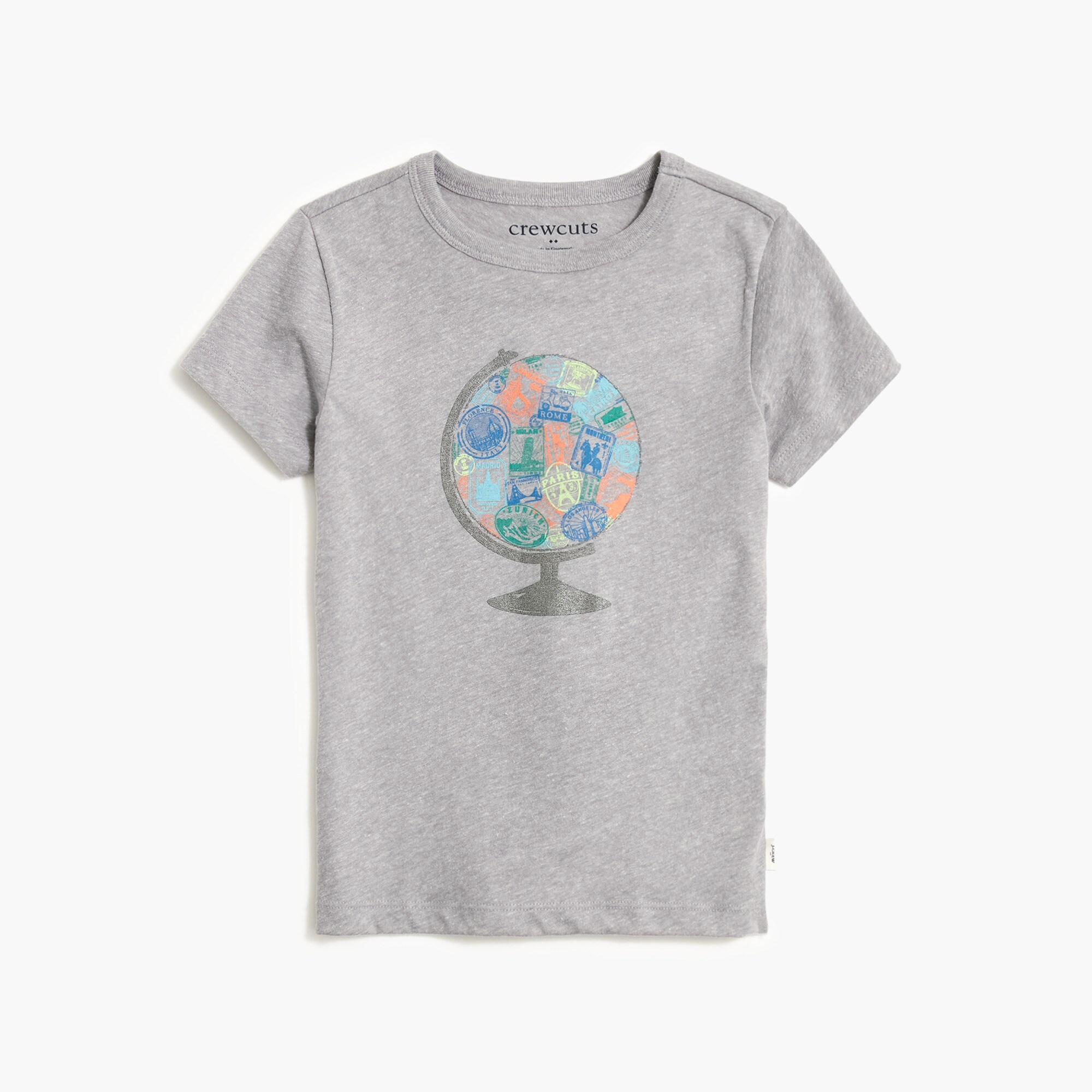 Boys' globe stamp graphic tee