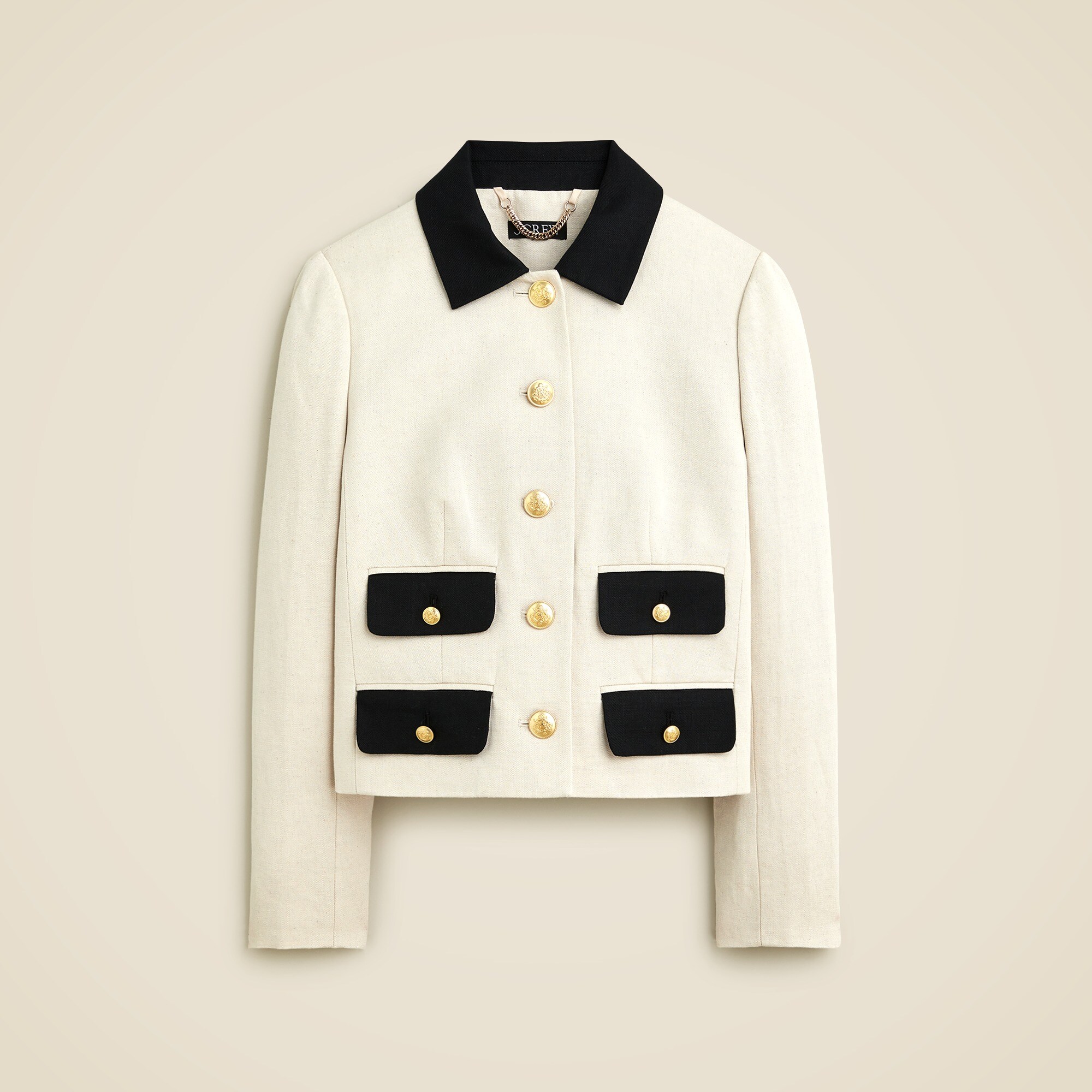 J.Crew: Contrast Lady Jacket In Textured Linen Blend For Women
