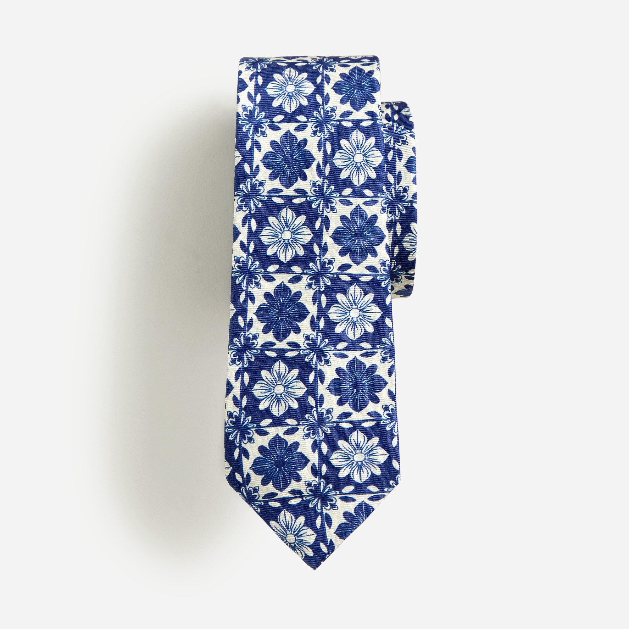  Kids' silk tie in Island tile print