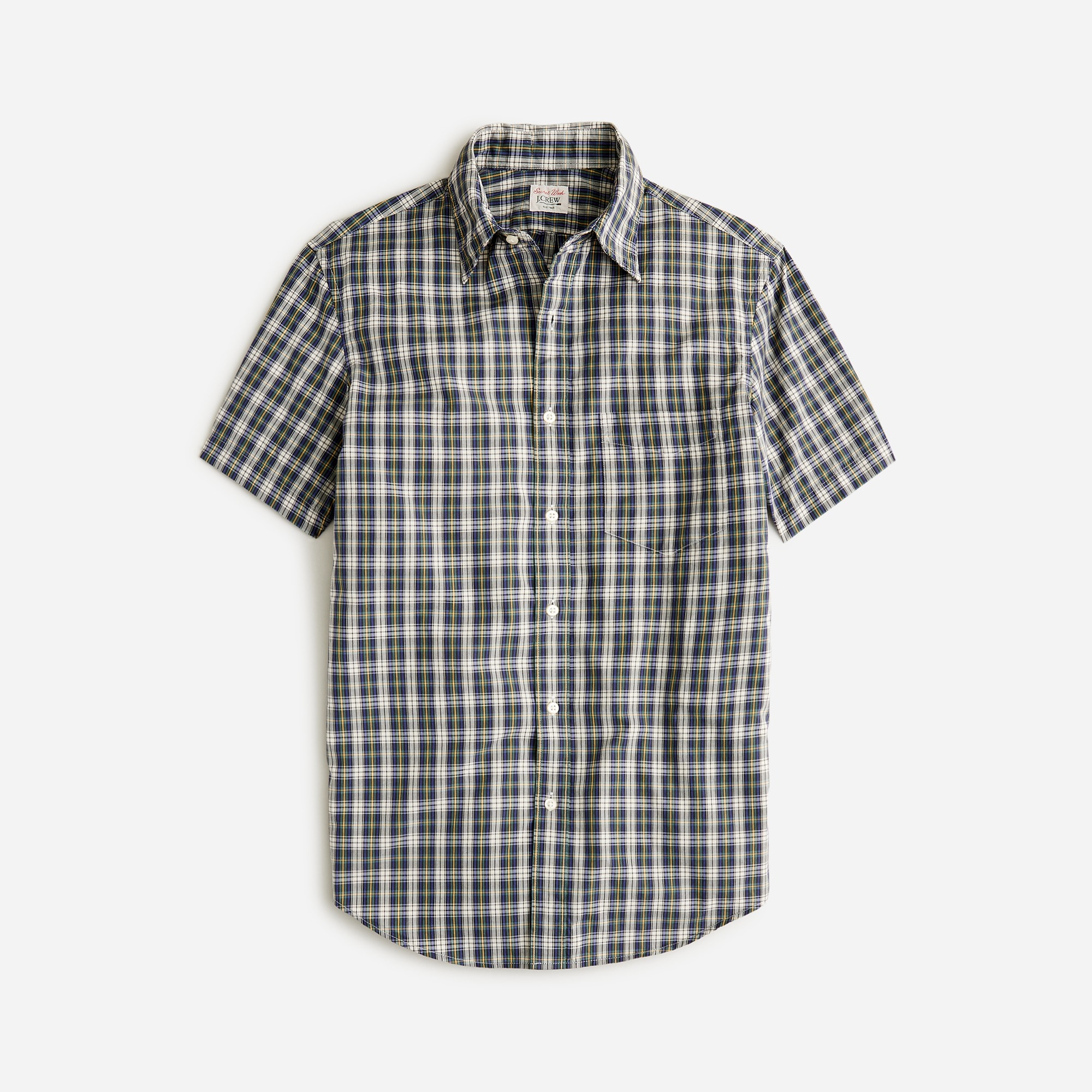  Relaxed short-sleeve Secret Wash cotton poplin shirt