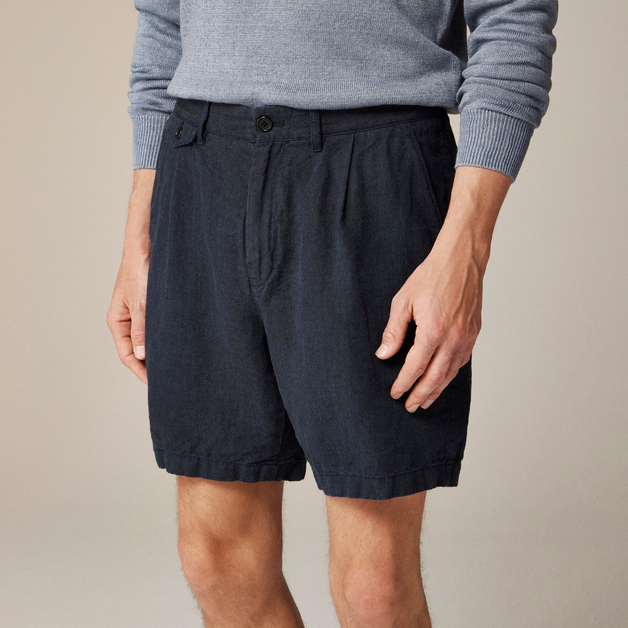  7.5'' pleated linen short